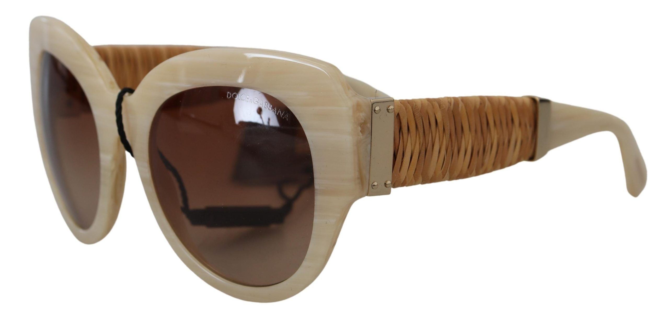 Gafas de sol Dolce & Gabbana DG4294 de acetato beige con montura completa y lentes marrones