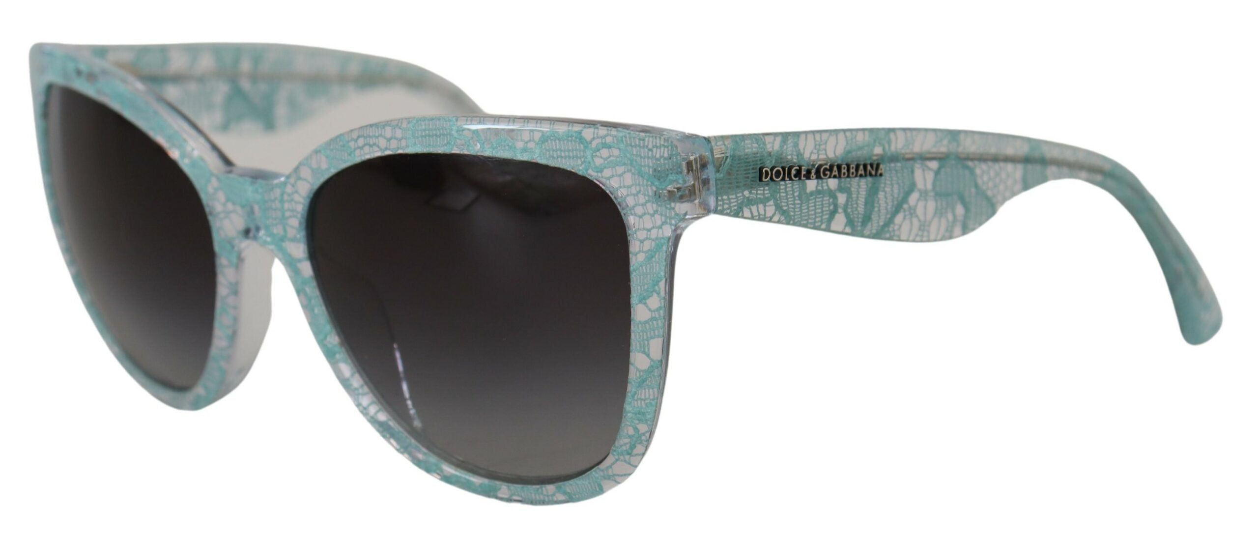 Dolce & Gabbana Blue Lace Crystal Acetate Butterfly Sunglasses