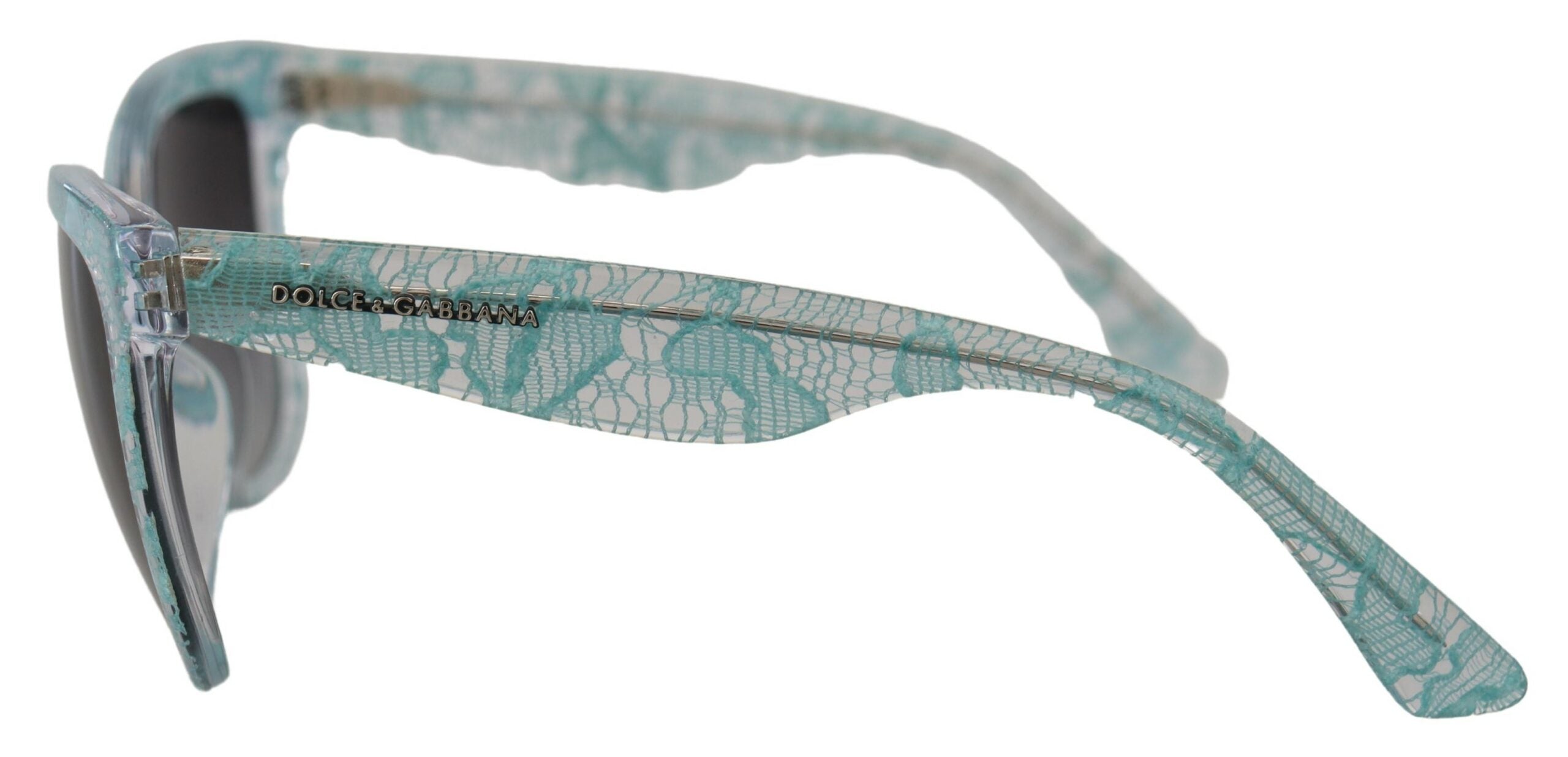 Dolce & Gabbana Blue Lace Crystal Acetate Butterfly Sunglasses