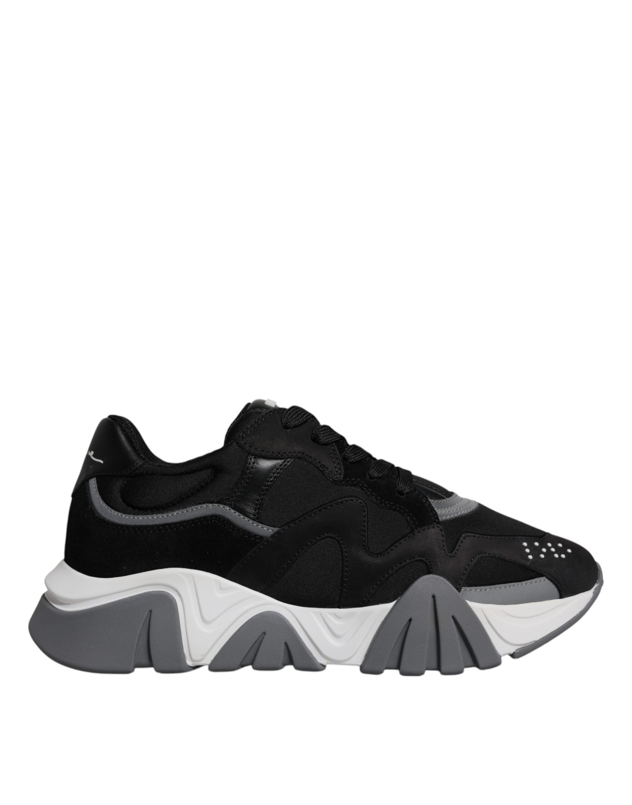 Zapatillas bajas gruesas de neopreno de cuero negro de Versace Squalo Shoes