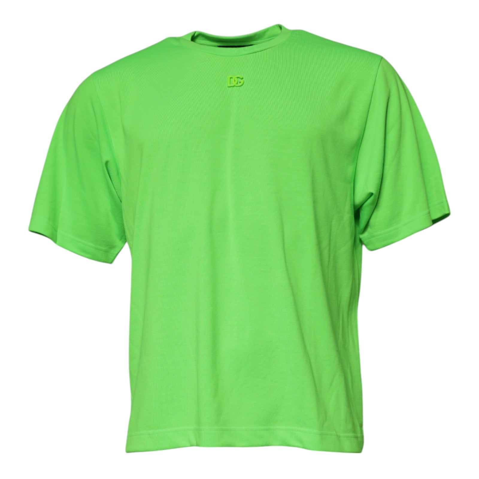 Camiseta de poliéster con cuello redondo y logotipo verde de Dolce & Gabbana