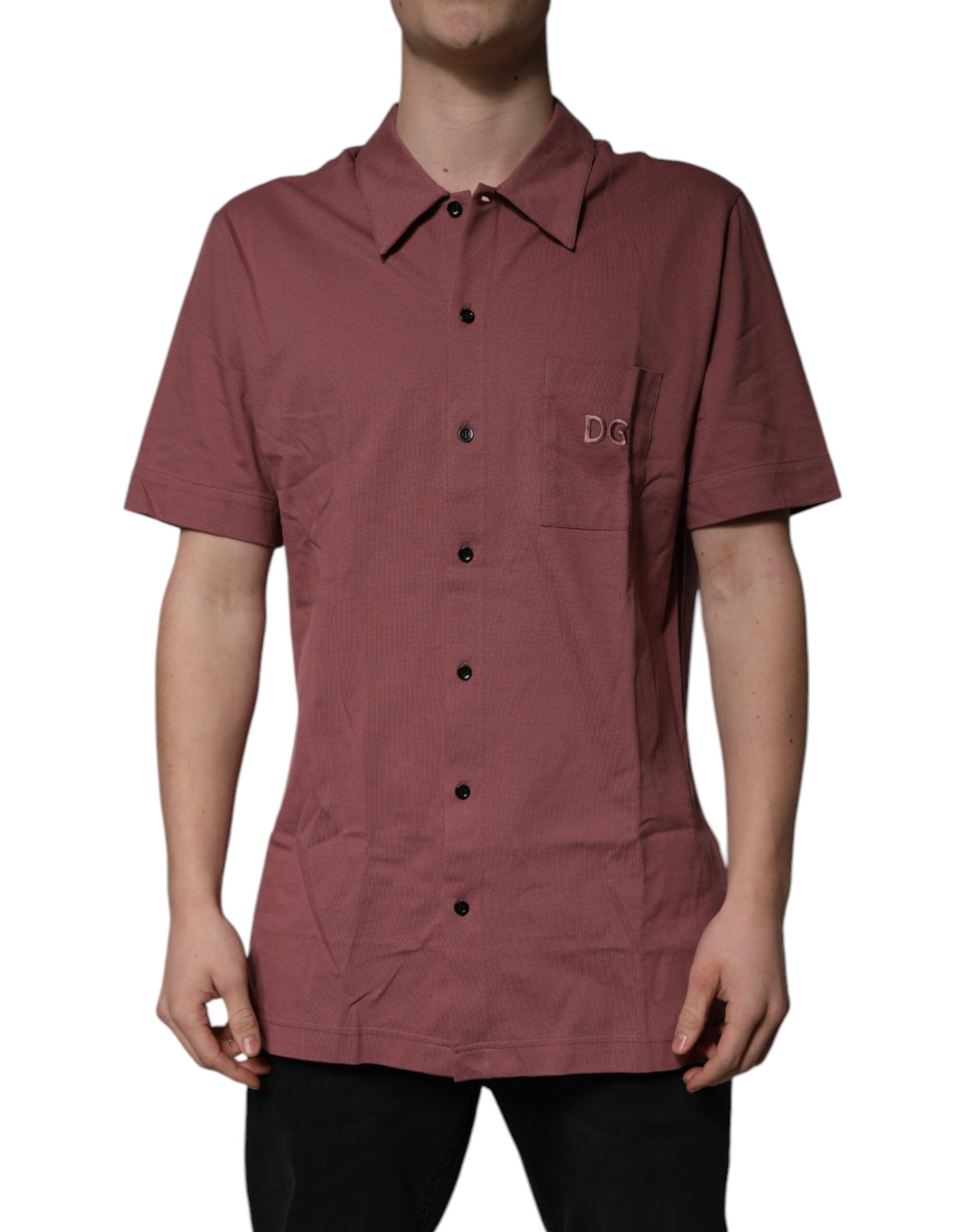 Polo informal con botones rosa oscuro de Dolce & Gabbana para hombre