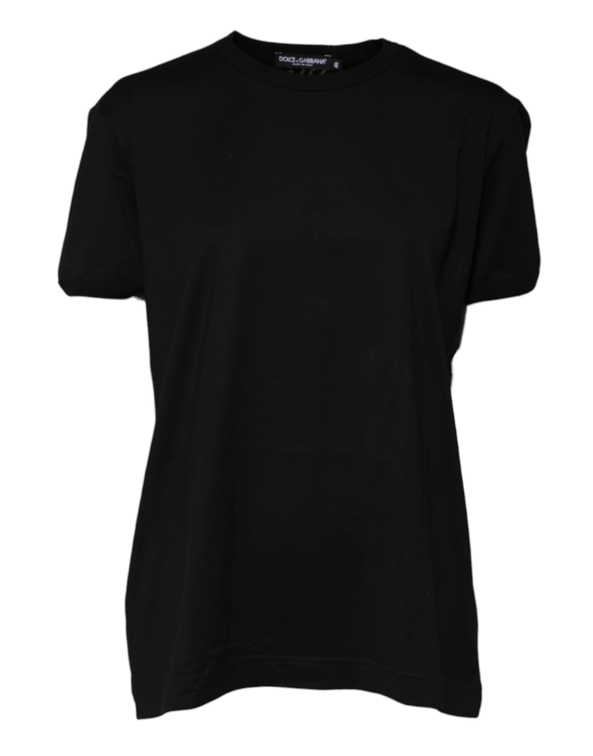 Camiseta de cuello redondo Goodluck de algodón negro de Dolce & Gabbana