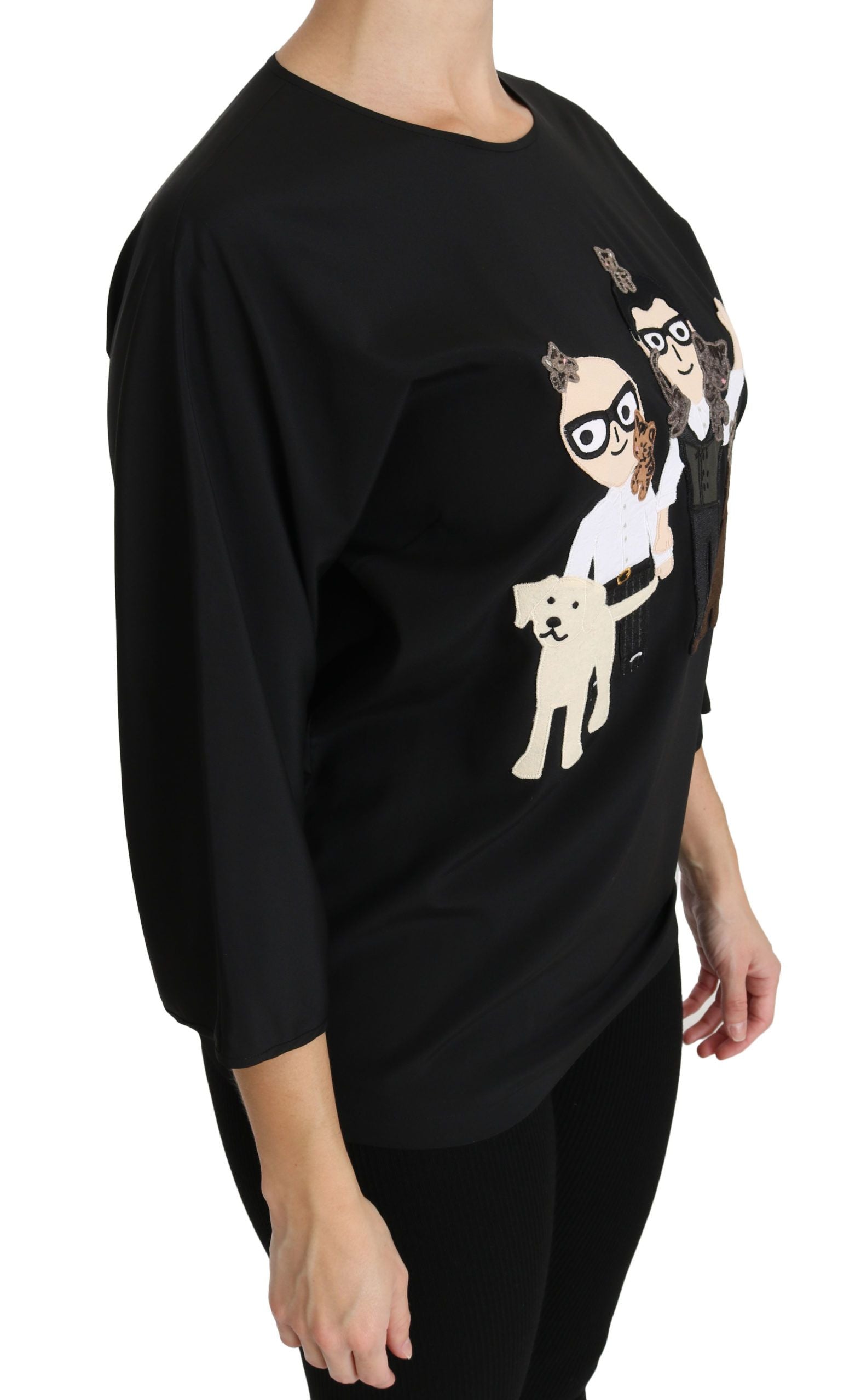 Blusa de seda negra Dolce &amp; Gabbana #dgfamily