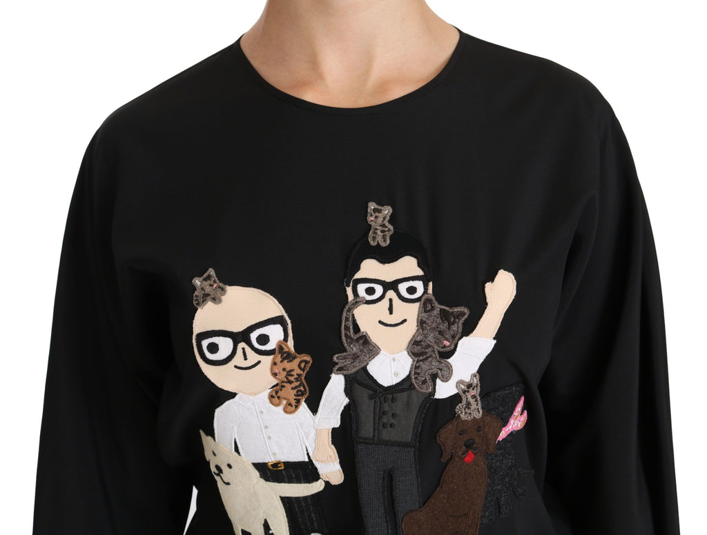 Blusa de seda negra Dolce &amp; Gabbana #dgfamily