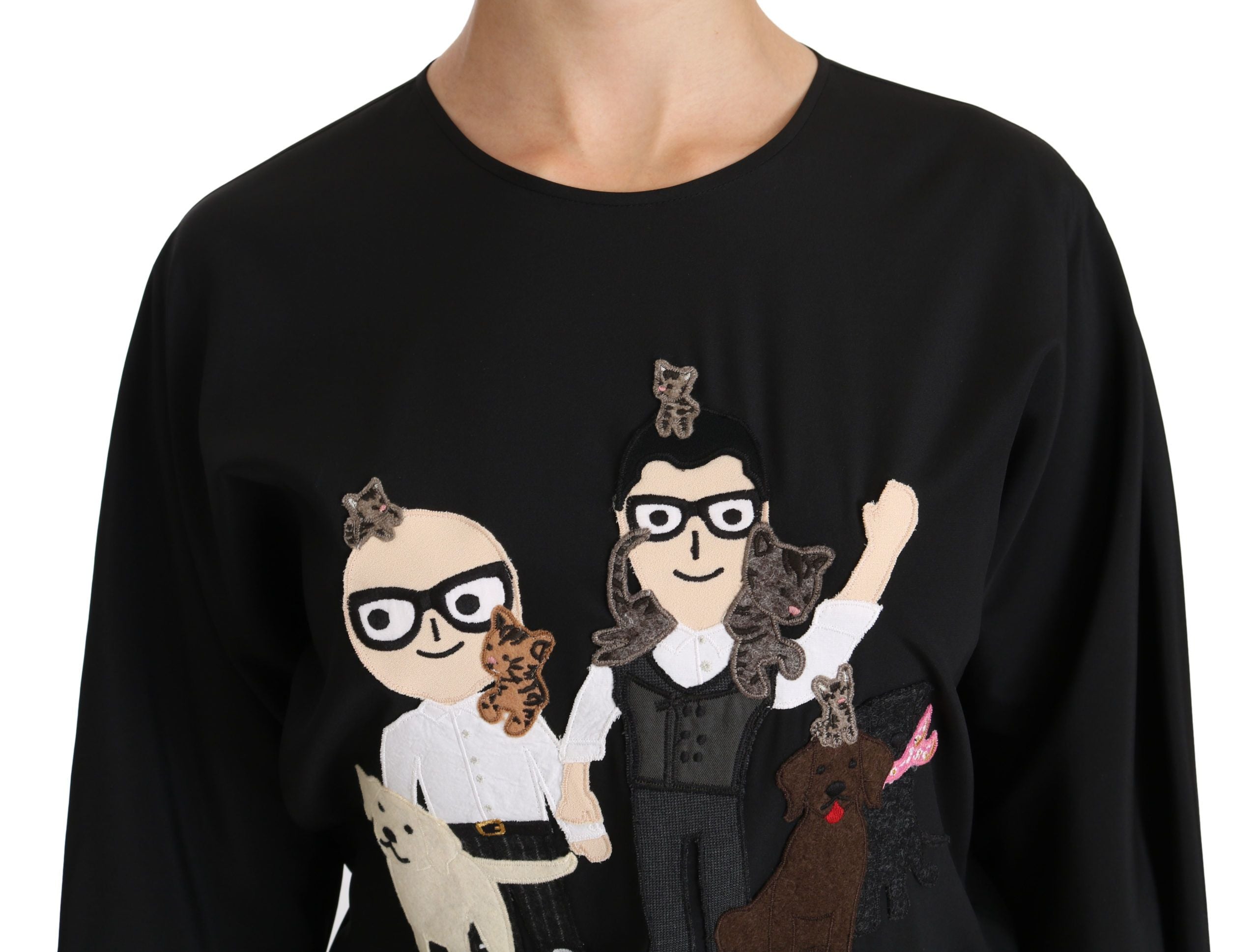 Blusa de seda negra Dolce &amp; Gabbana #dgfamily