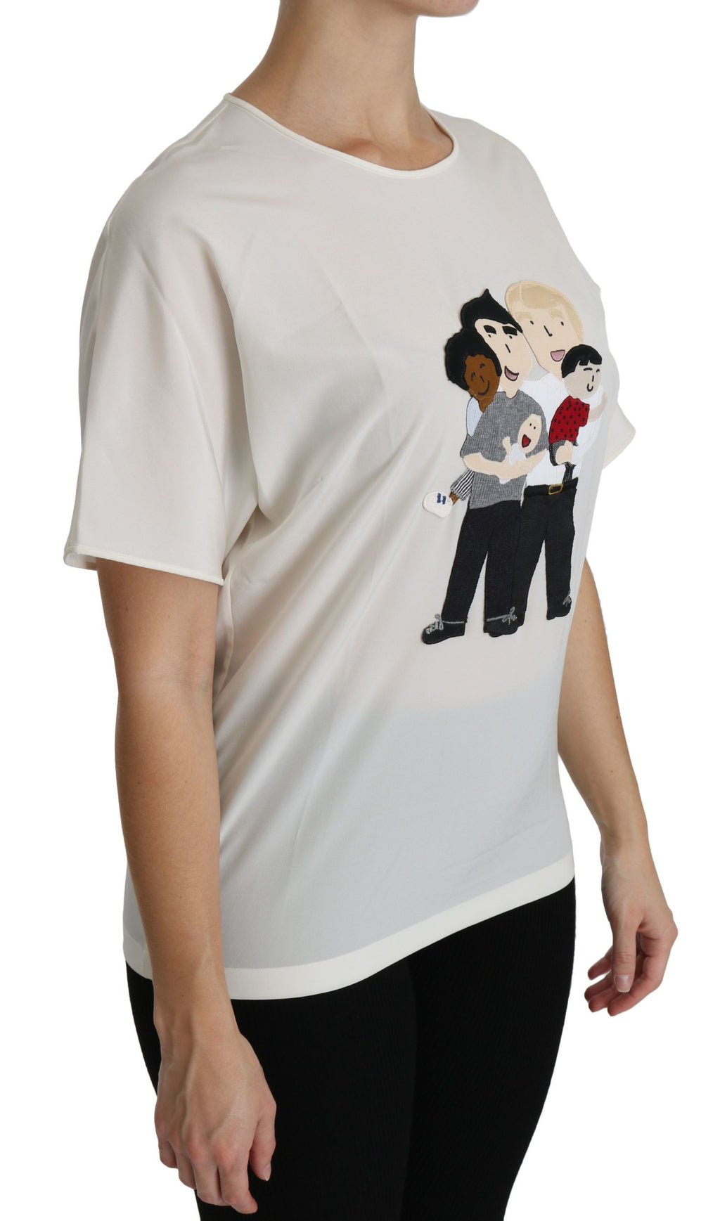 Blusa de manga corta con parche #dgfamily de Dolce &amp; Gabbana en blanco