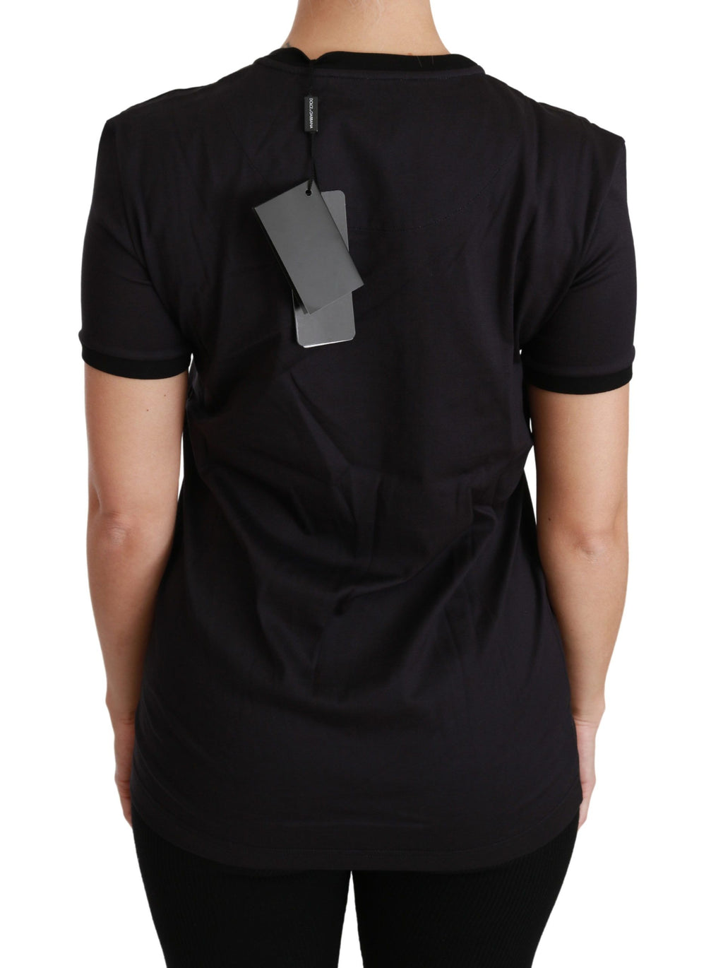 Camiseta negra con cuello redondo #ImAChristmasTree de Dolce &amp; Gabbana