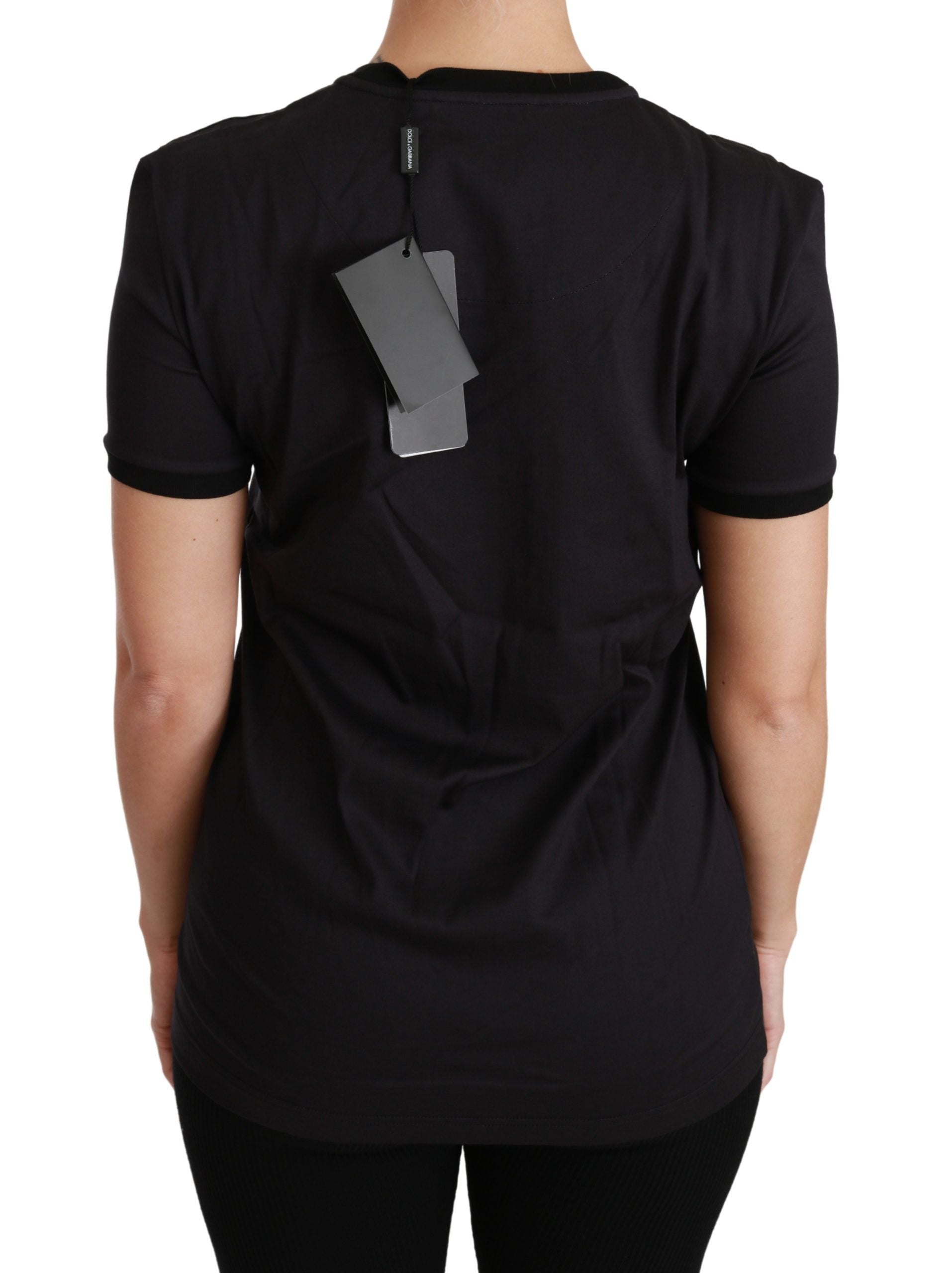 Camiseta negra con cuello redondo #ImAChristmasTree de Dolce &amp; Gabbana