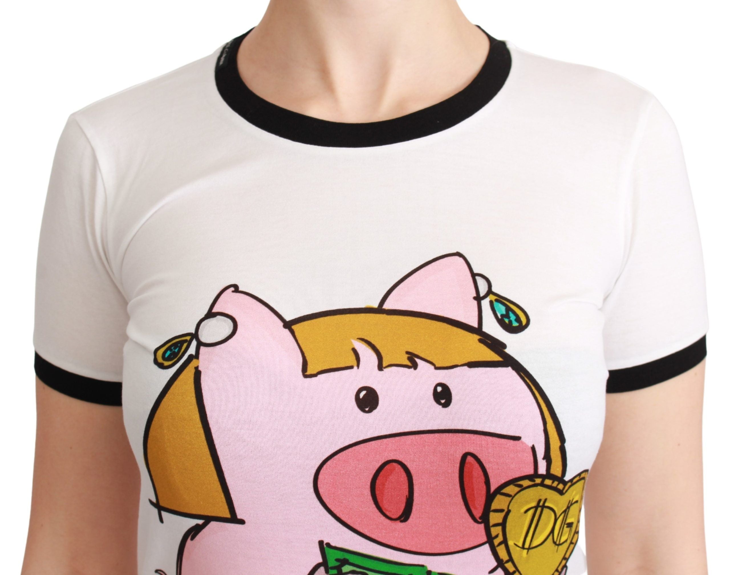 Camiseta blanca de algodón YEAR OF THE PIG de Dolce &amp; Gabbana