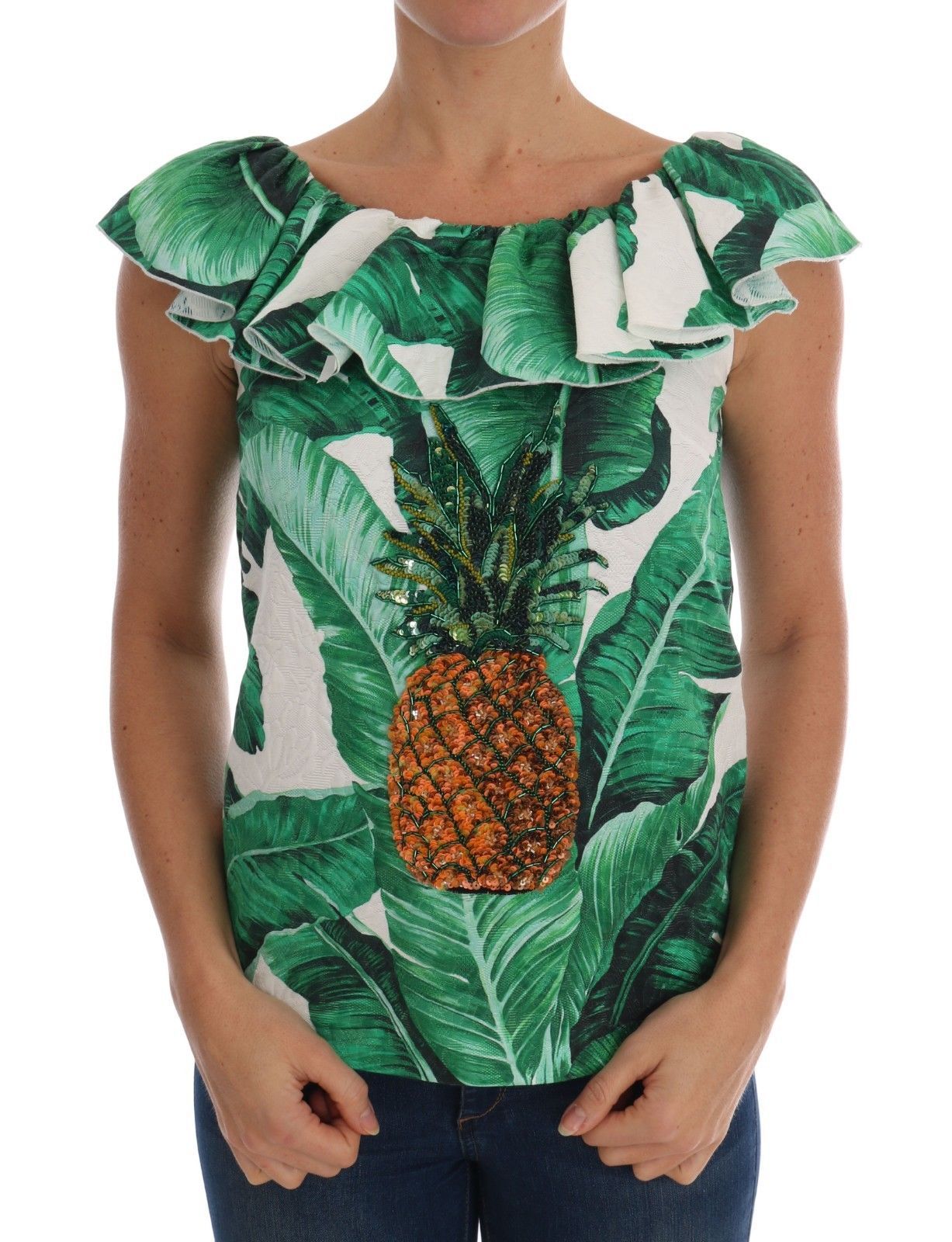 Blusa con lentejuelas y piña de Dolce &amp; Gabbana