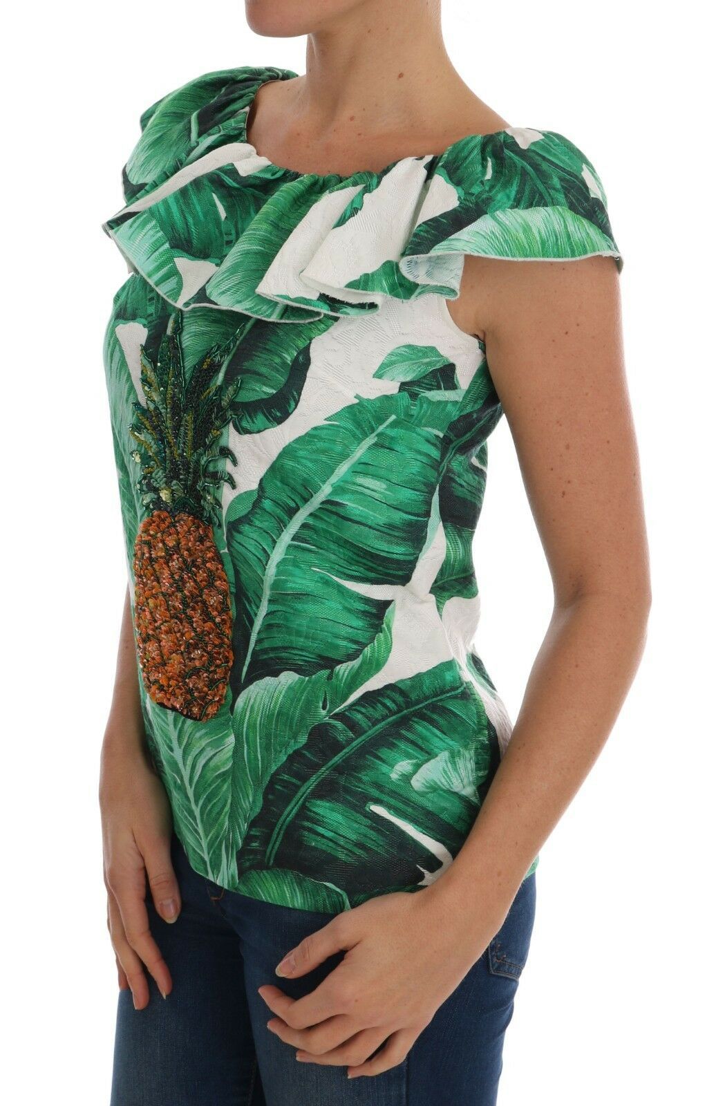 Blusa con lentejuelas y piña de Dolce &amp; Gabbana