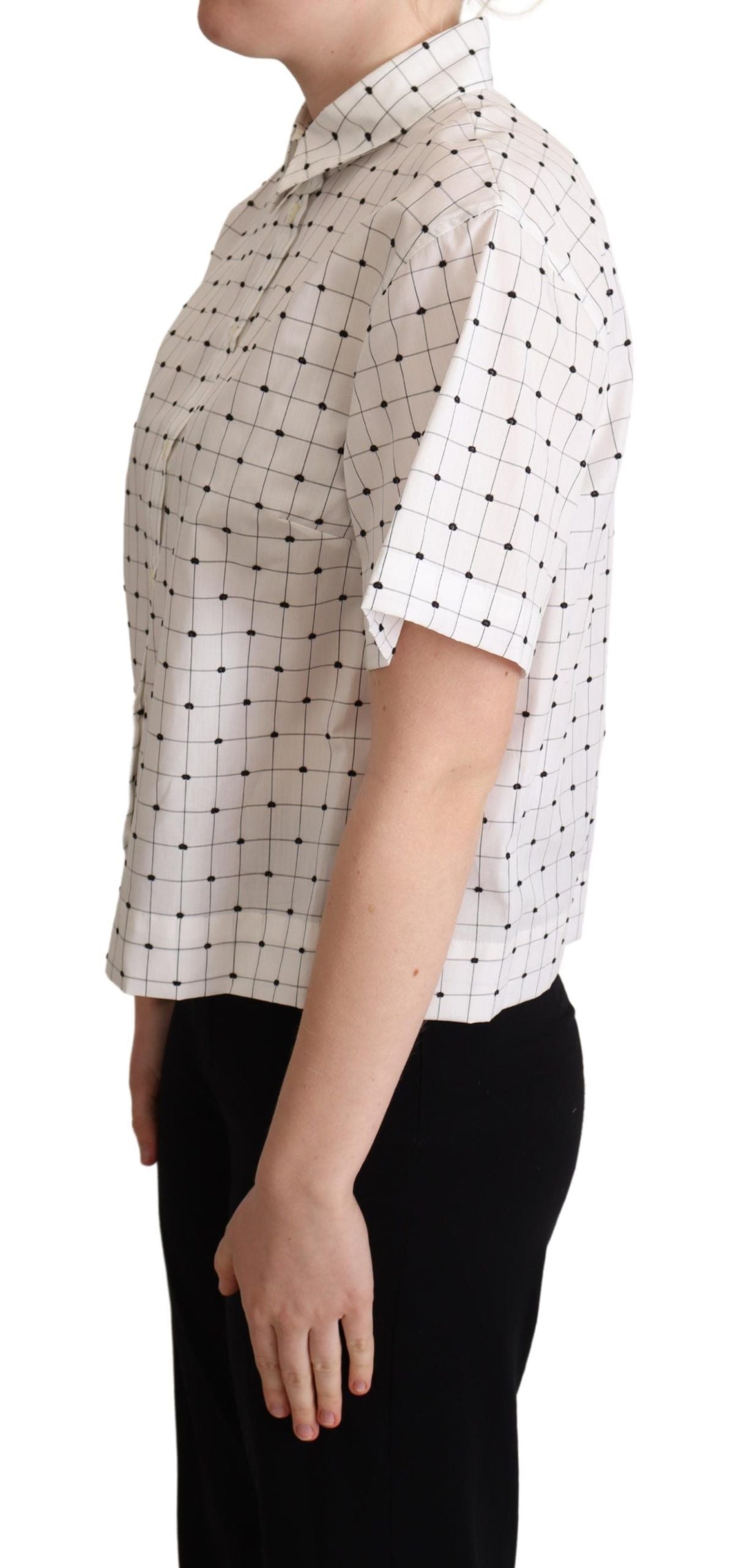 Camisa de algodón con cuello y lunares blancos de Dolce &amp; Gabbana