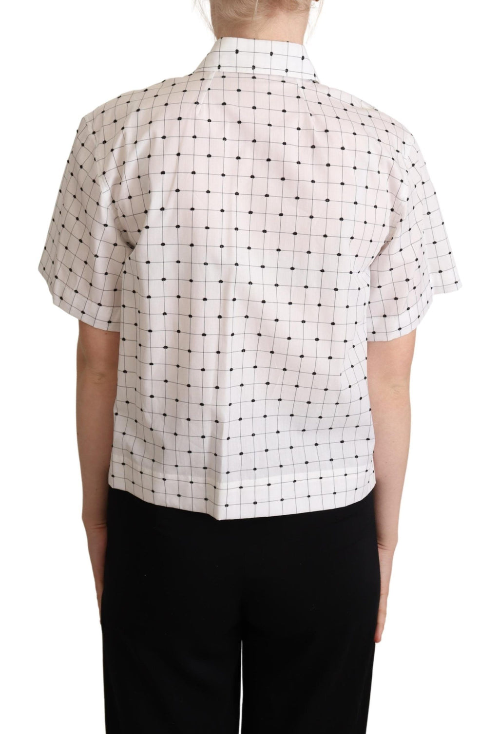 Camisa de algodón con cuello y lunares blancos de Dolce &amp; Gabbana