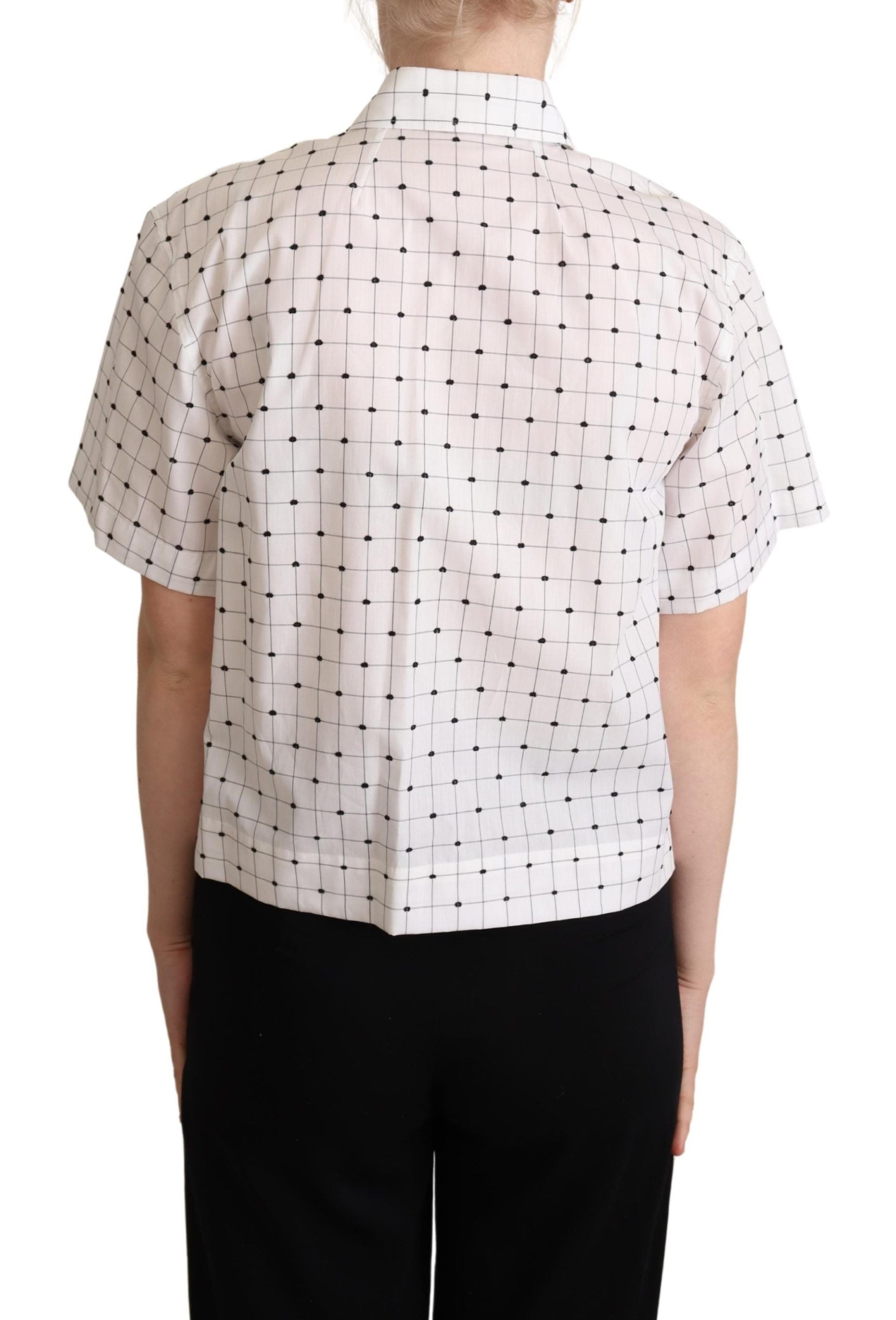 Camisa de algodón con cuello y lunares blancos de Dolce &amp; Gabbana