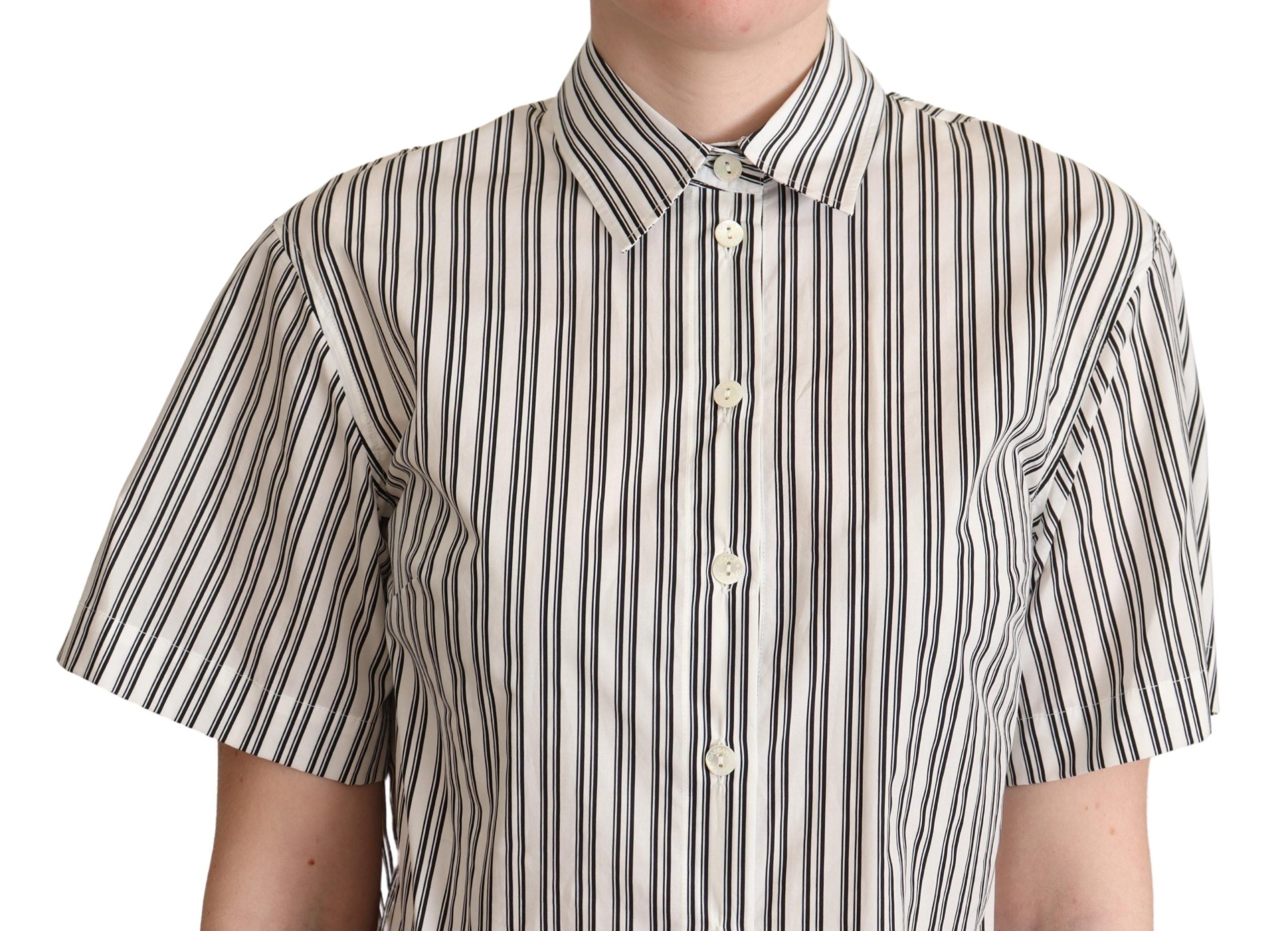 Blusa con camisa de rayas blancas y negras de Dolce &amp; Gabbana