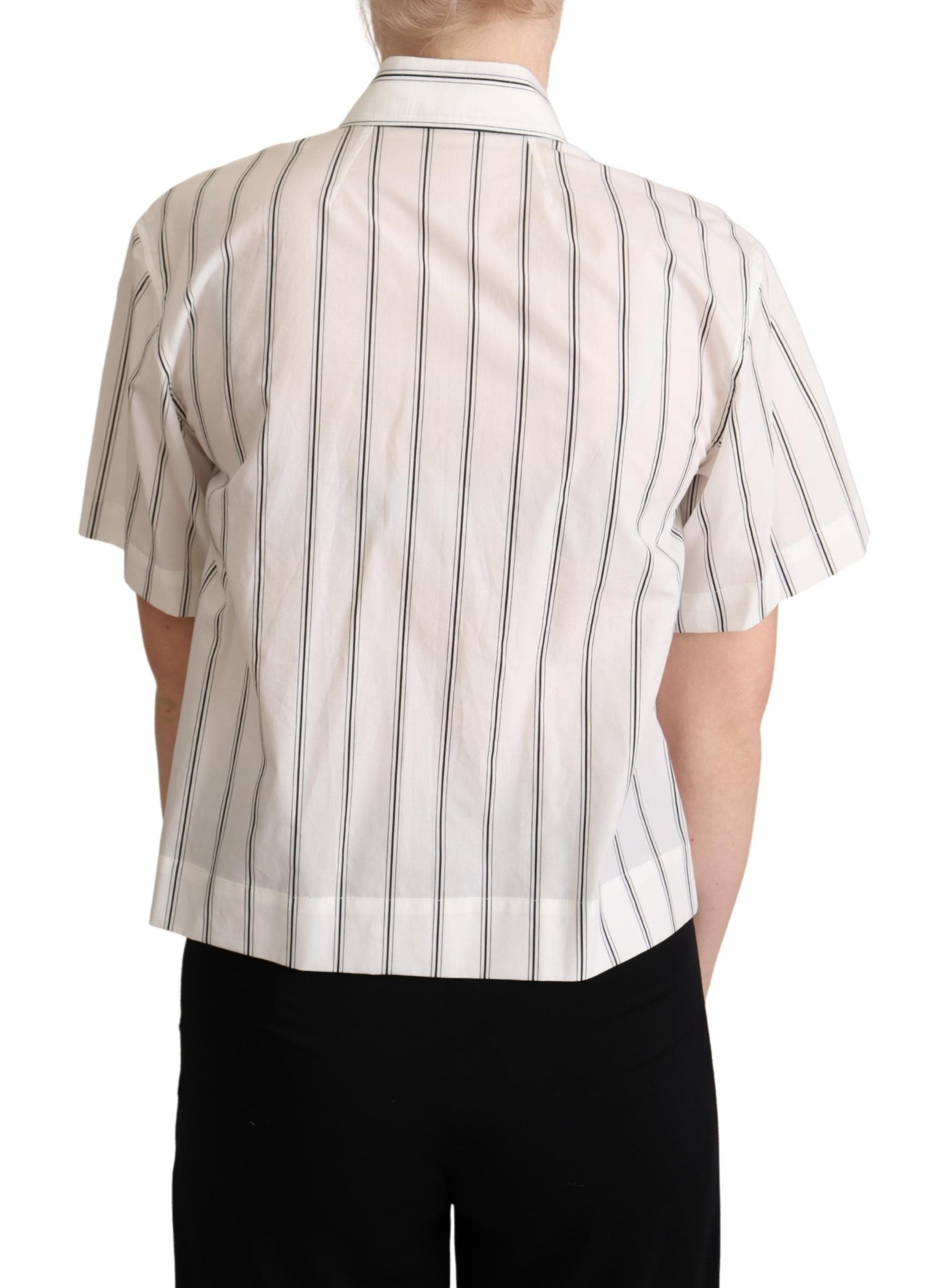 Camisa con cuello y rayas blancas y negras de Dolce &amp; Gabbana