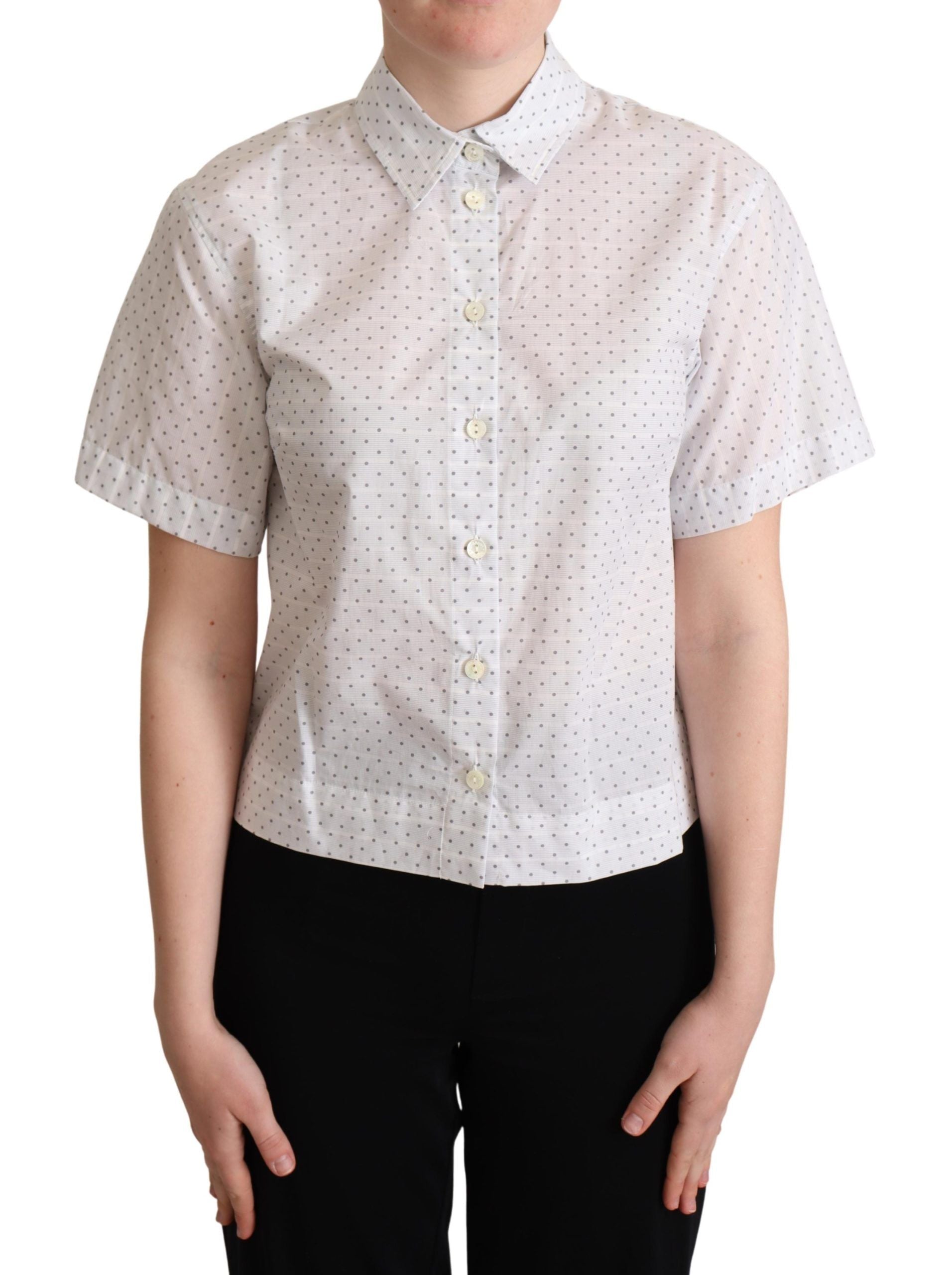 Blusa con cuello de lunares blancos y negros de Dolce &amp; Gabbana