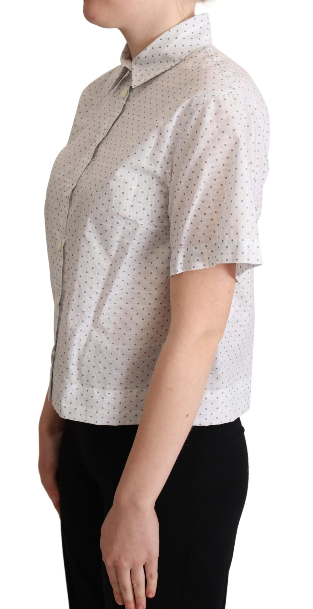 Blusa con cuello de lunares blancos y negros de Dolce &amp; Gabbana