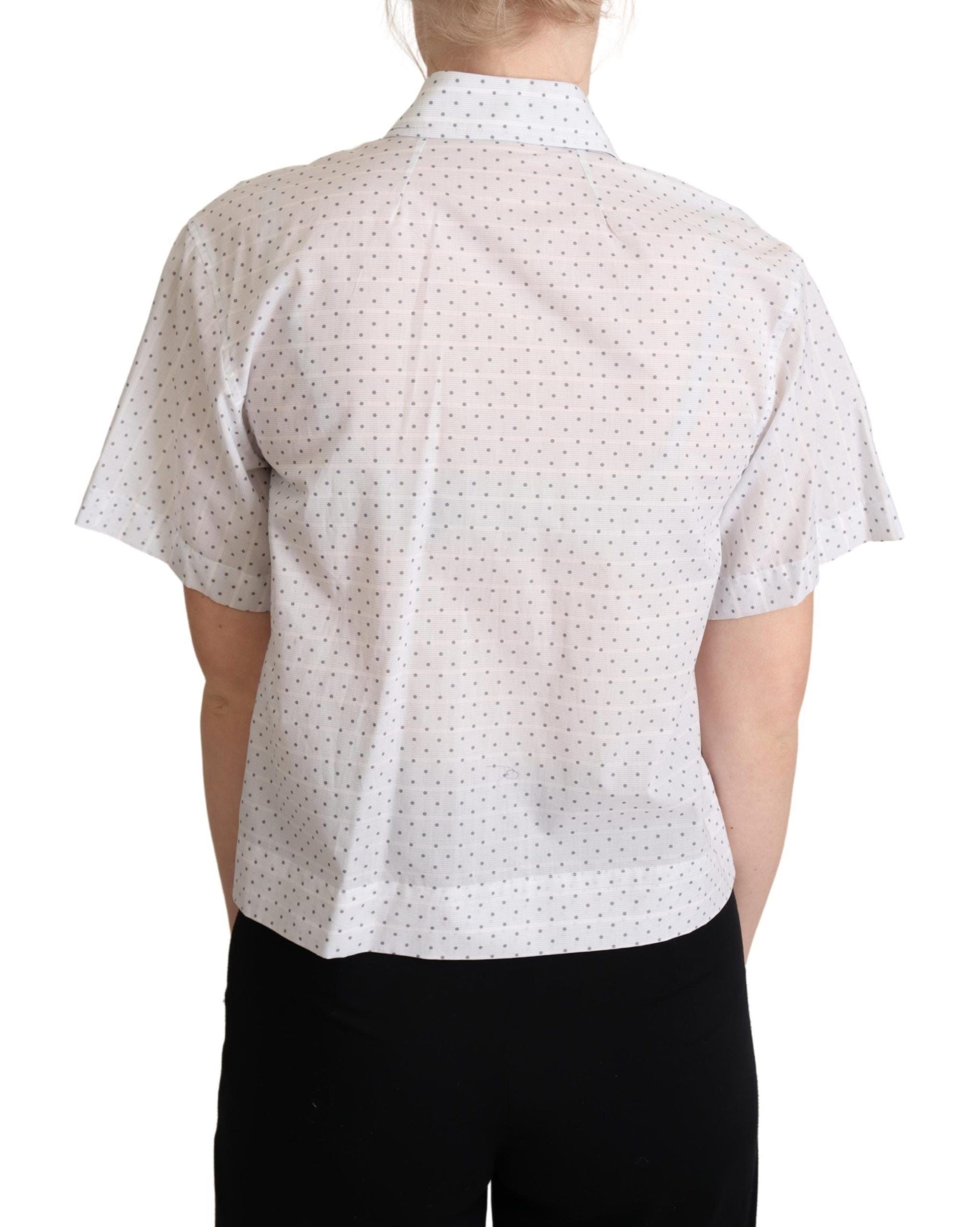 Blusa con cuello de lunares blancos y negros de Dolce &amp; Gabbana