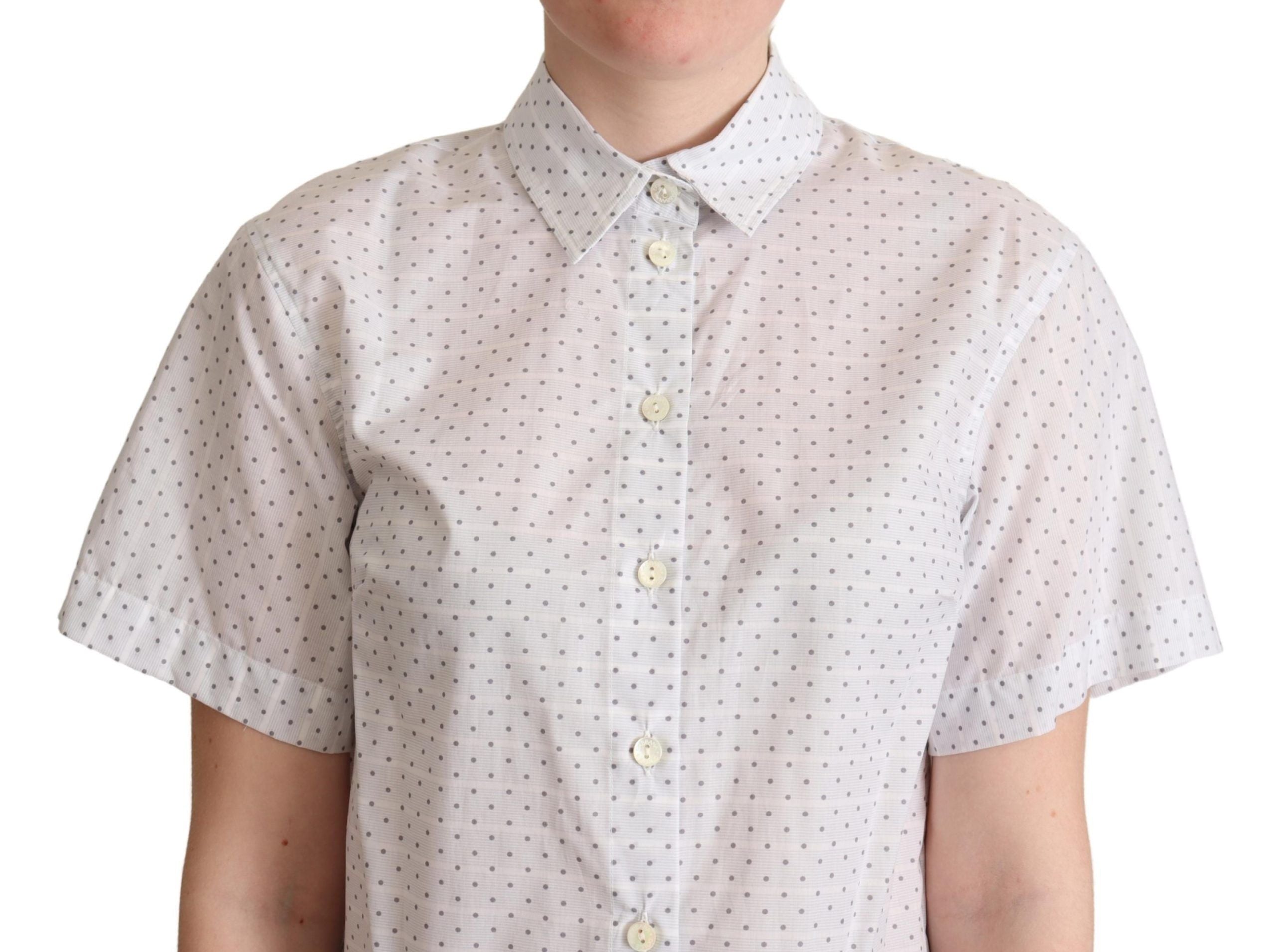 Blusa con cuello de lunares blancos y negros de Dolce &amp; Gabbana