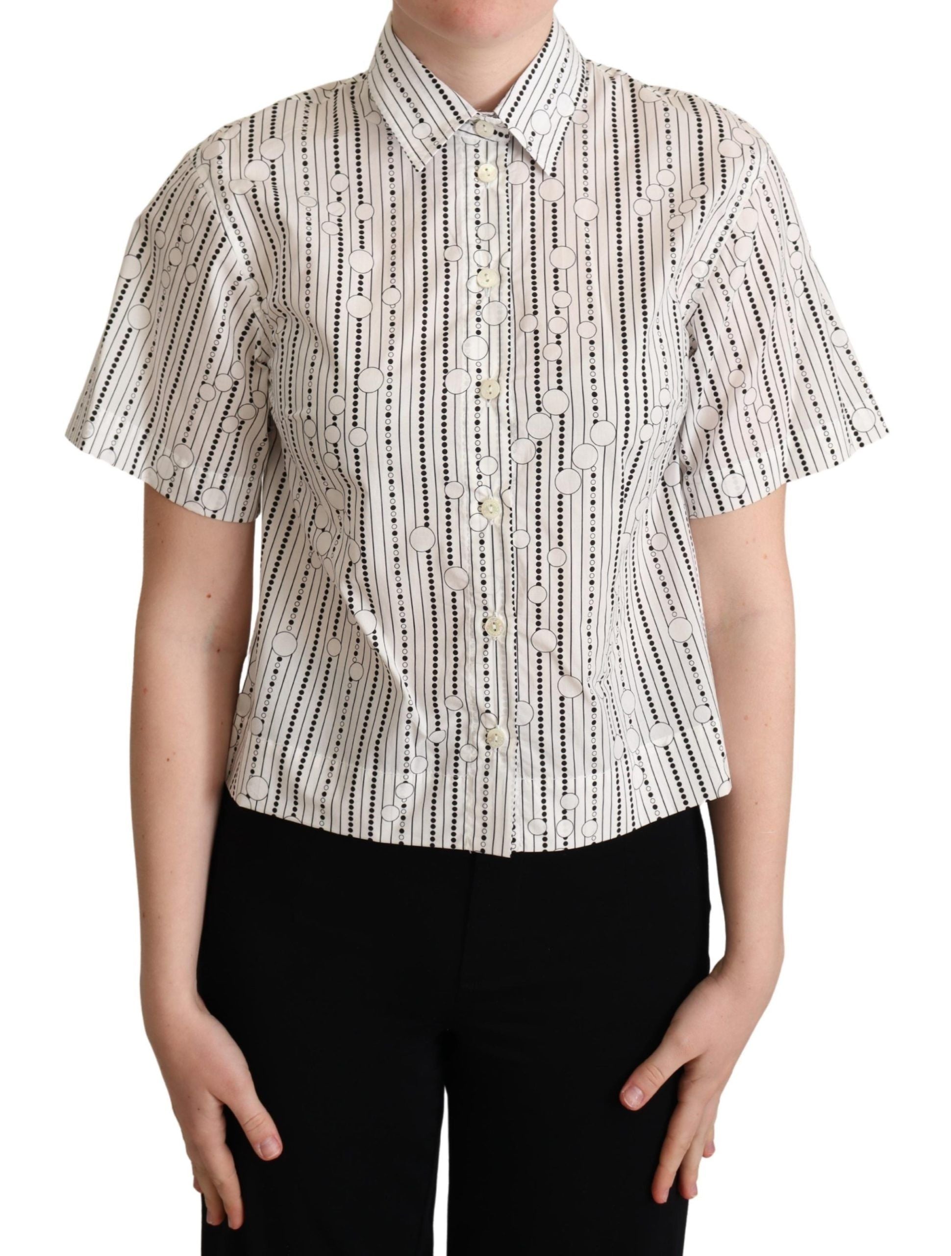 Camisa con cuello abotonado y círculos blancos de Dolce &amp; Gabbana