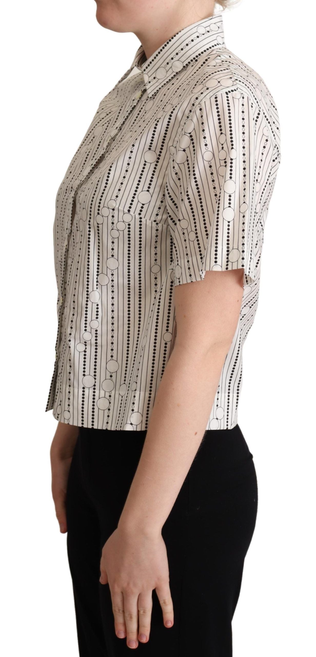 Camisa con cuello abotonado y círculos blancos de Dolce &amp; Gabbana