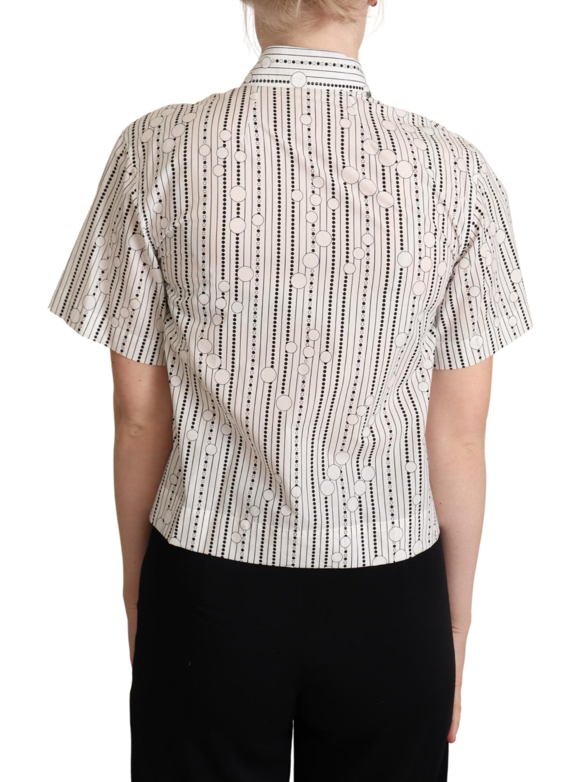 Camisa con cuello abotonado y círculos blancos de Dolce &amp; Gabbana