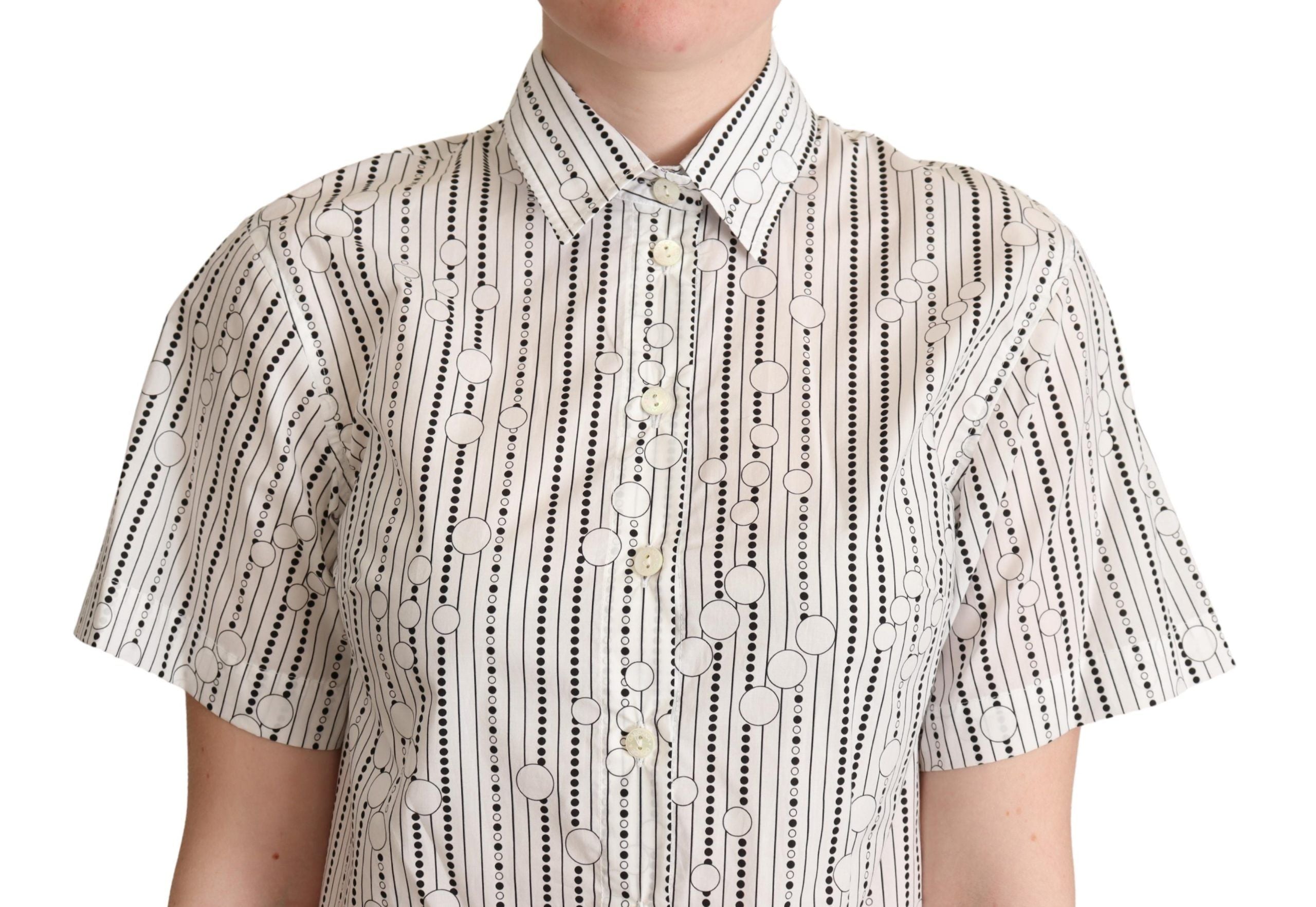 Camisa con cuello abotonado y círculos blancos de Dolce &amp; Gabbana