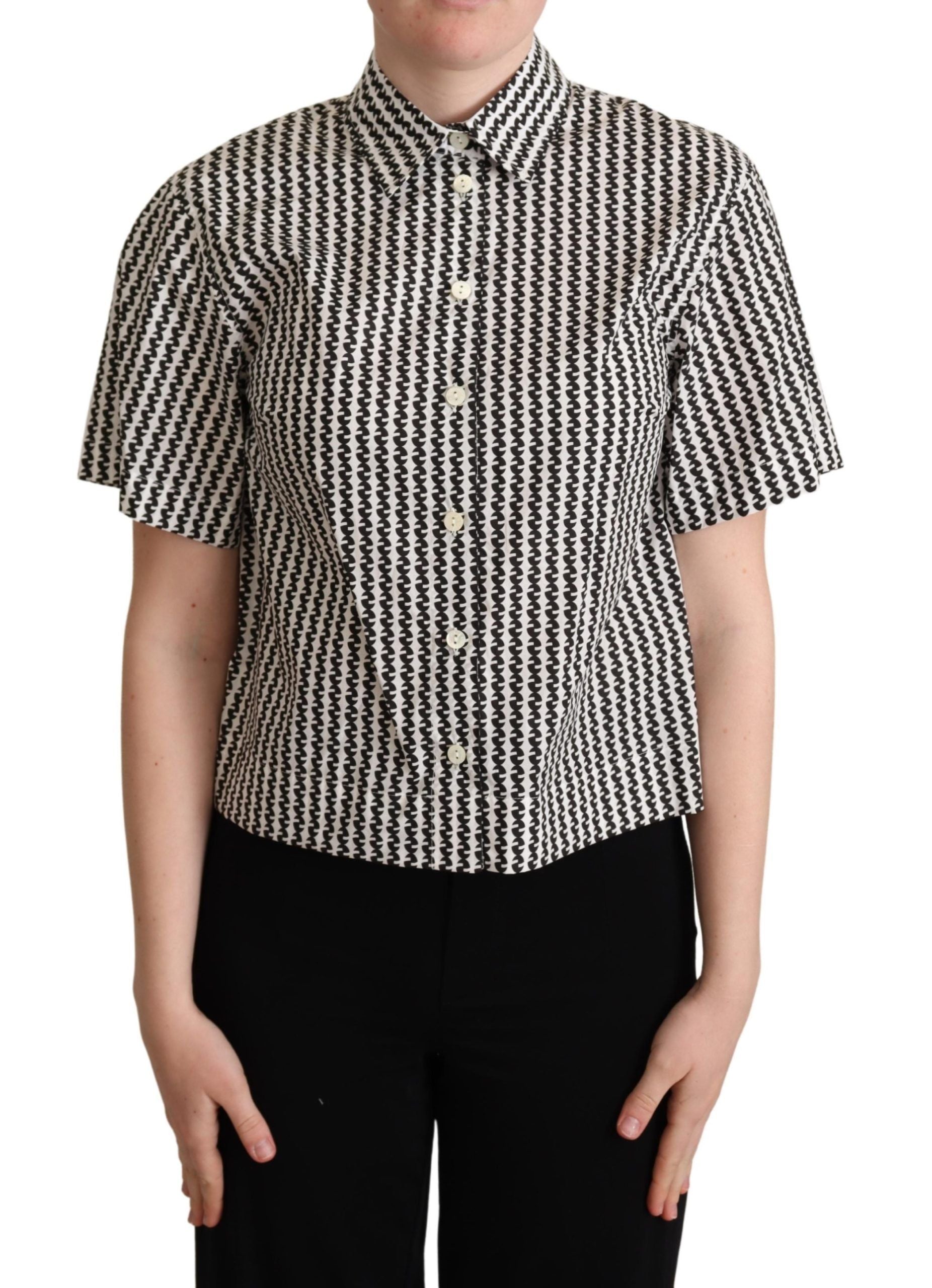 Camisa Dolce &amp; Gabbana con estampado de fantasía en blanco y negro