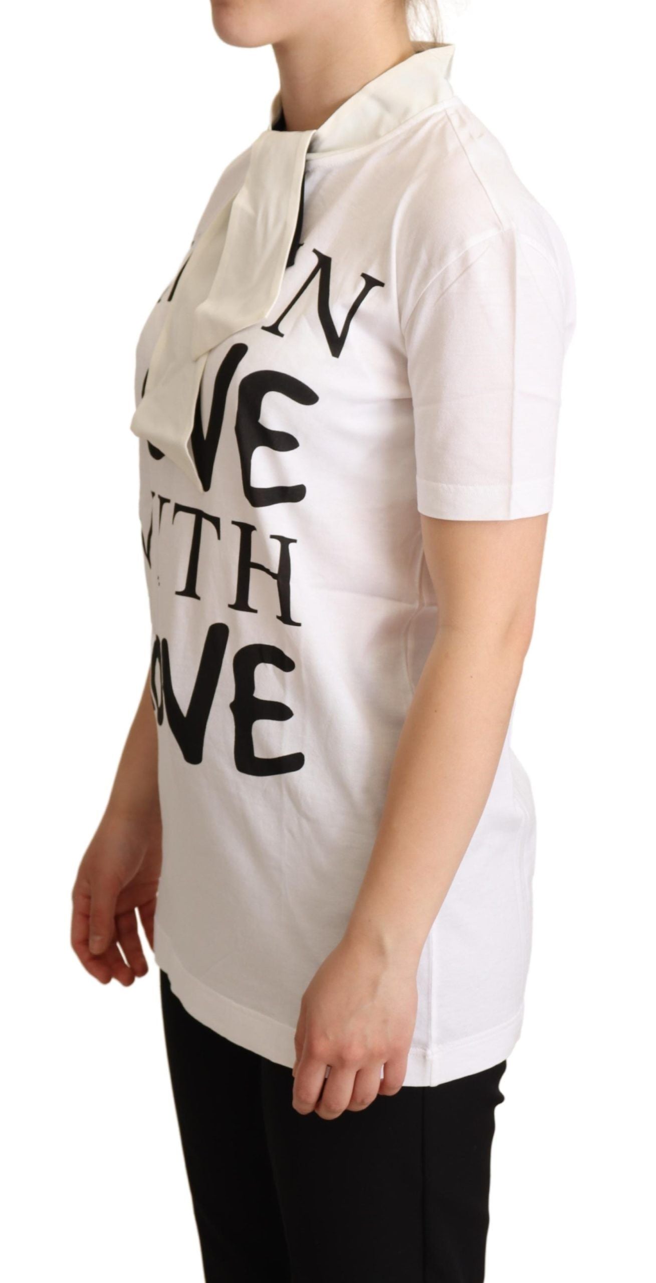 Camiseta Dolce &amp; Gabbana de algodón y seda blanca "I'm In Love"