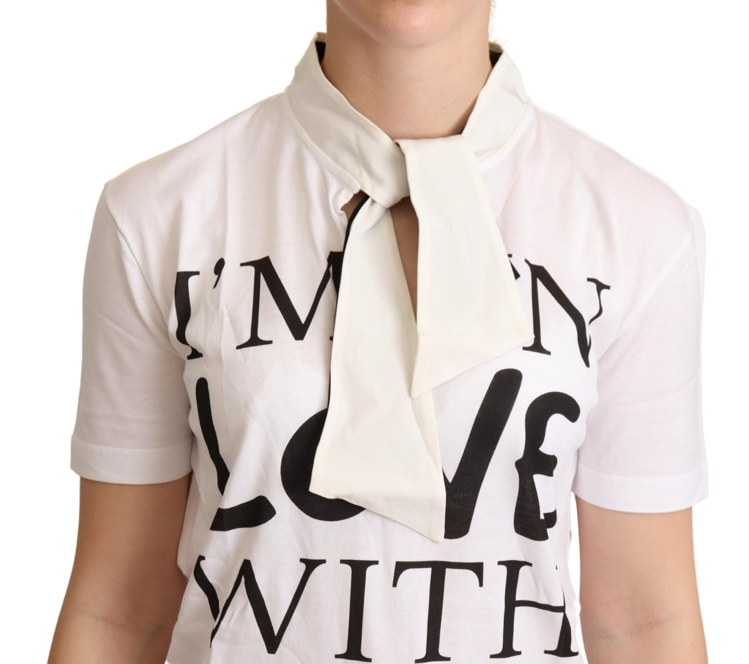 Camiseta Dolce &amp; Gabbana de algodón y seda blanca "I'm In Love"