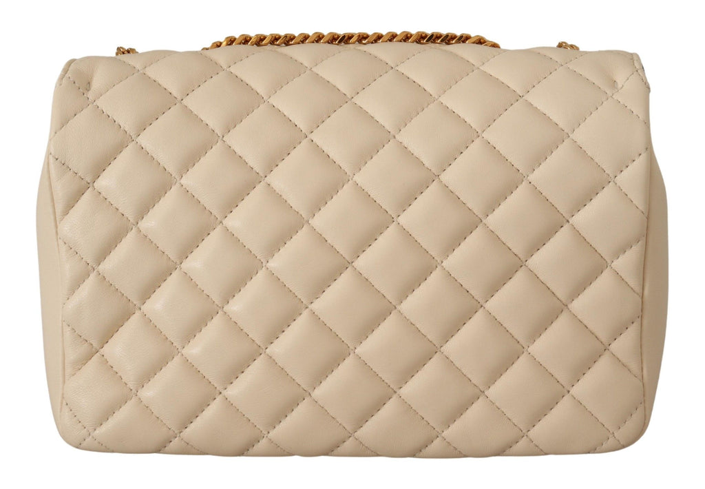 Elegante bolso de hombro de piel napa blanca de Versace