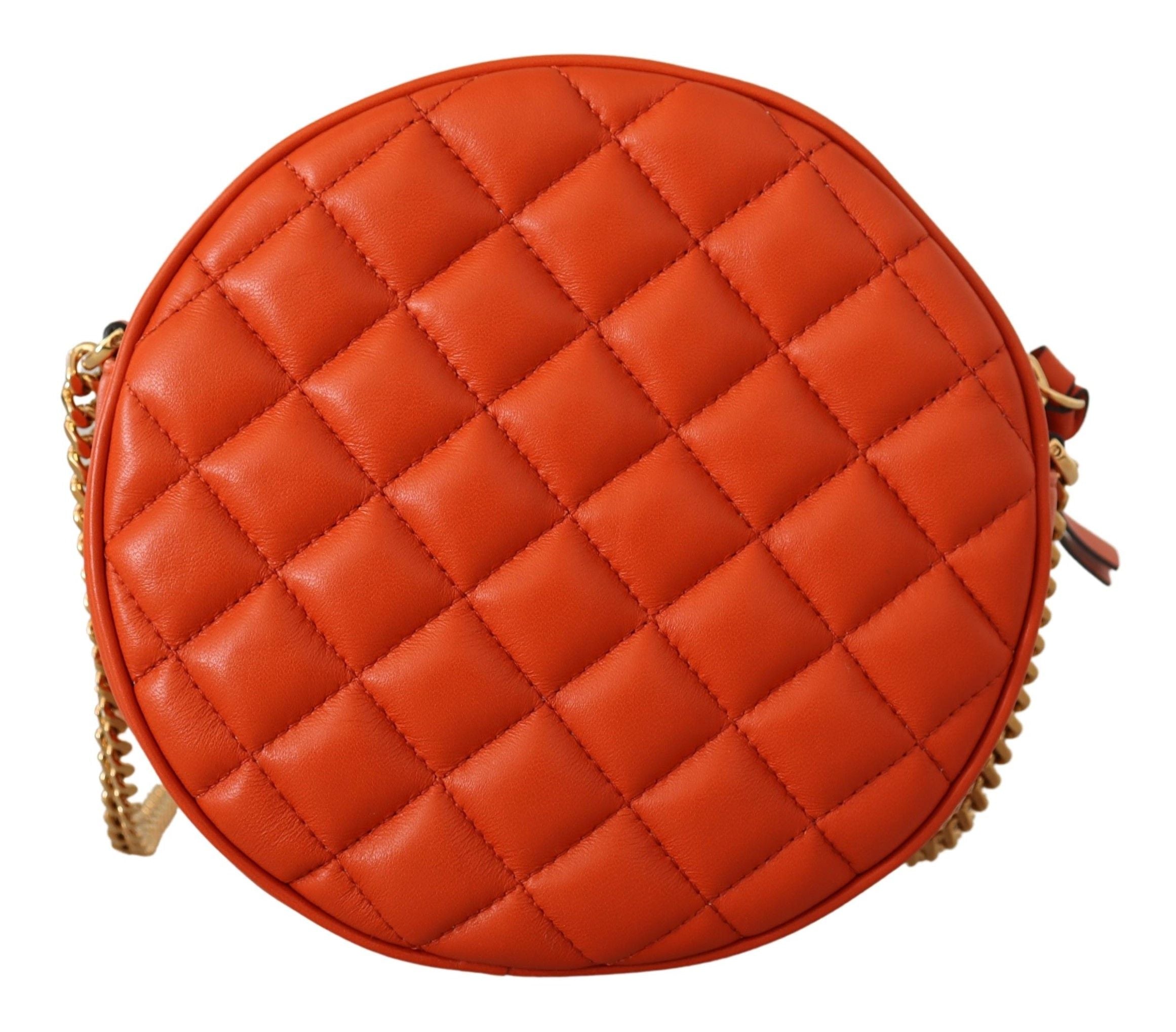 Bolso bandolera elegante redondo de piel napa de Versace