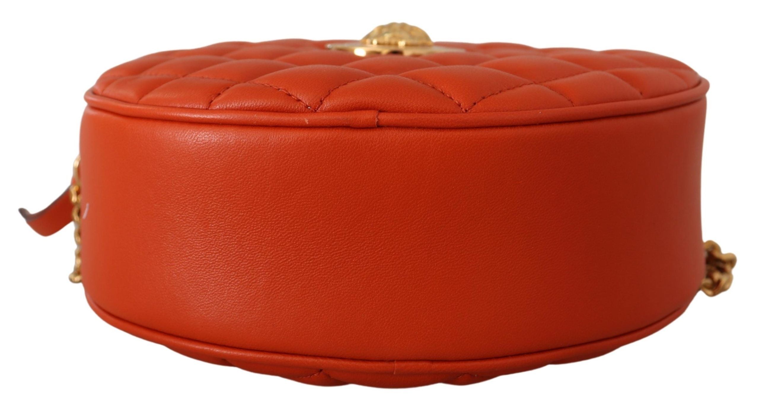 Bolso bandolera elegante redondo de piel napa de Versace