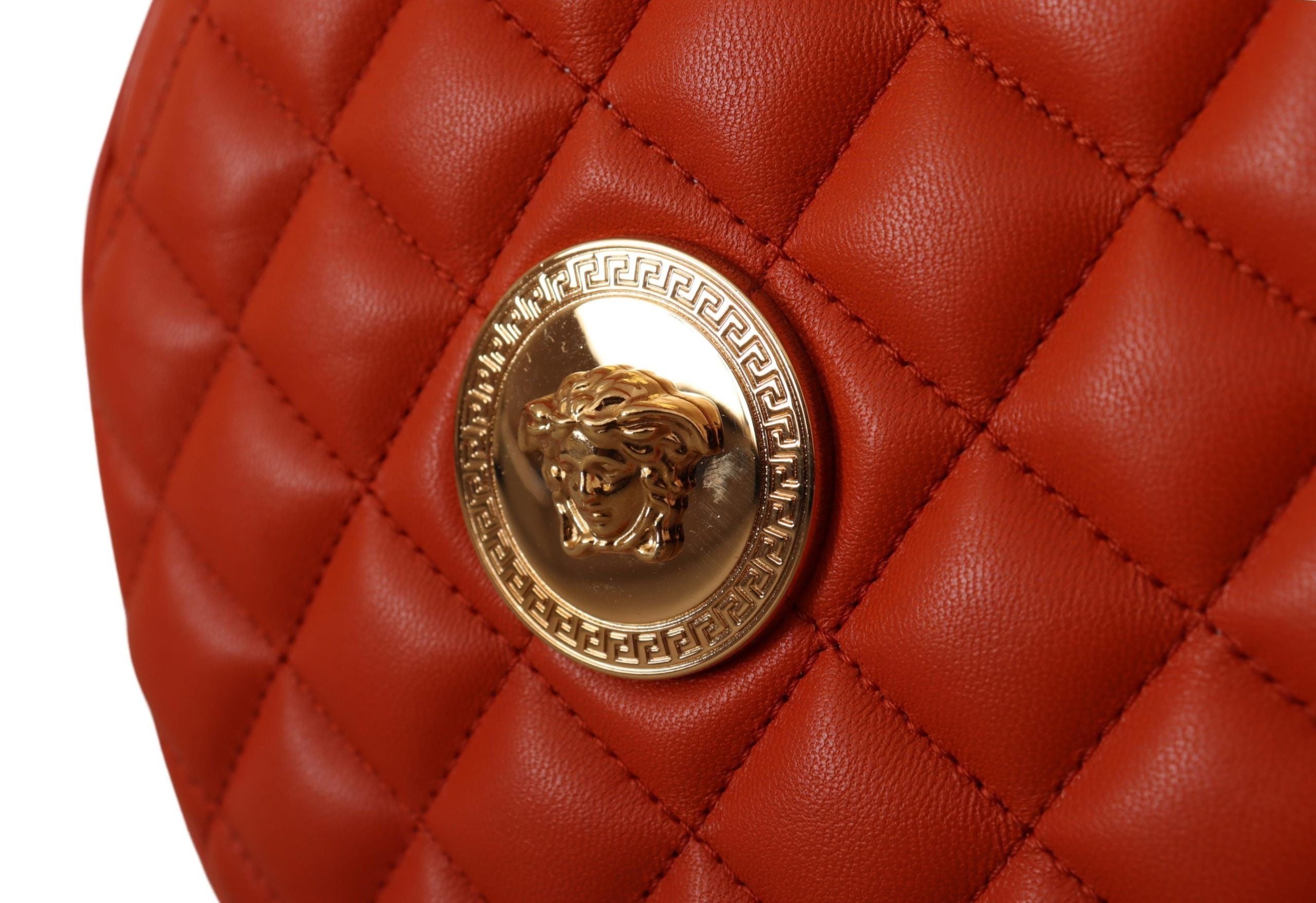 Bolso bandolera elegante redondo de piel napa de Versace