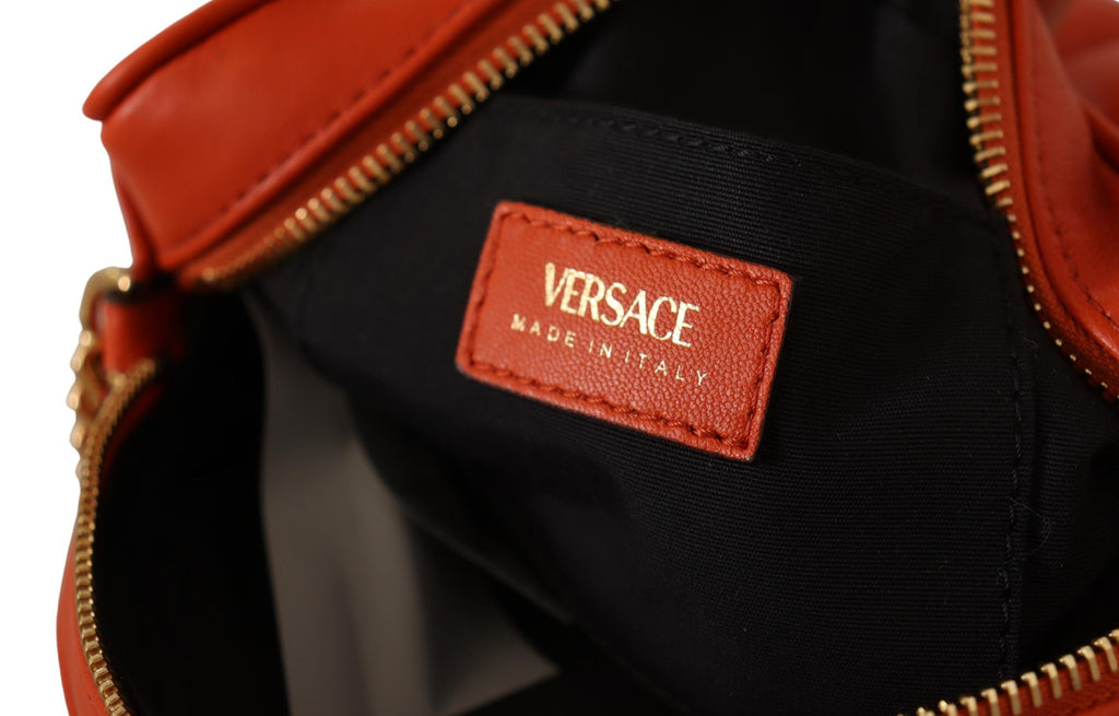 Bolso bandolera elegante redondo de piel napa de Versace
