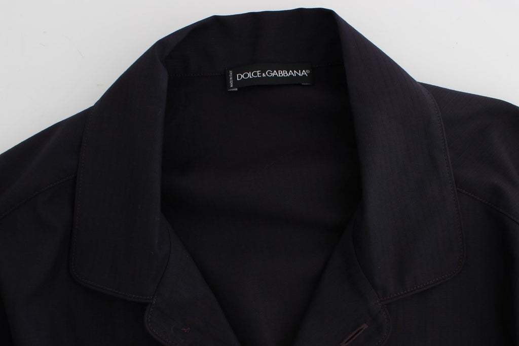 Camisa de pijama de algodón a rayas moradas de Dolce &amp; Gabbana