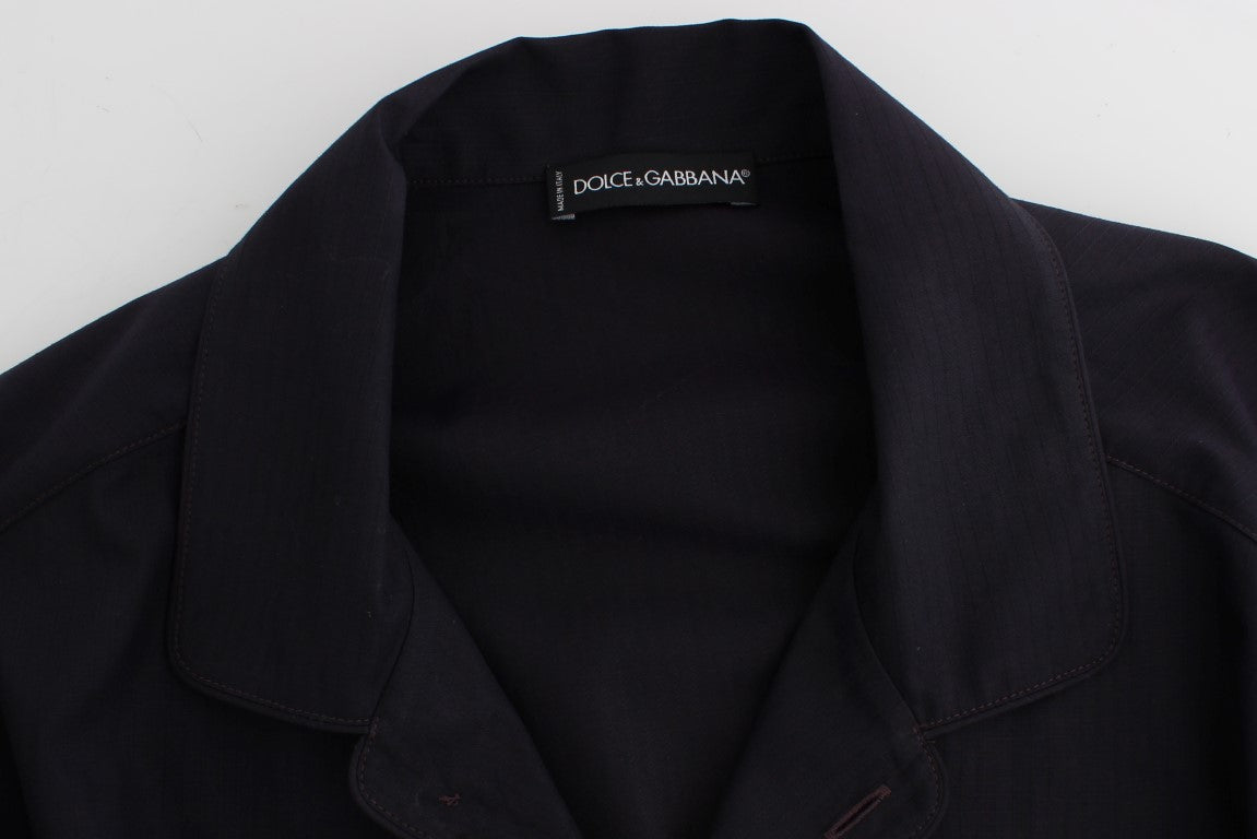 Camisa de pijama de algodón a rayas moradas de Dolce &amp; Gabbana
