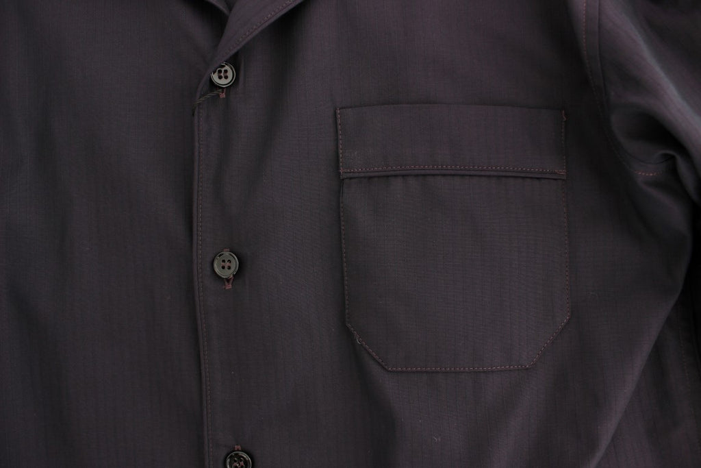 Camisa de pijama de algodón a rayas moradas de Dolce &amp; Gabbana