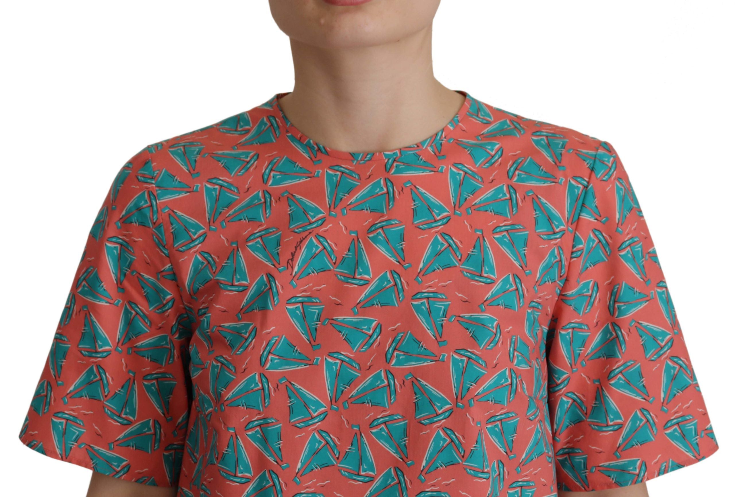 Camiseta de algodón con estampado de velero rosa de Dolce &amp; Gabbana