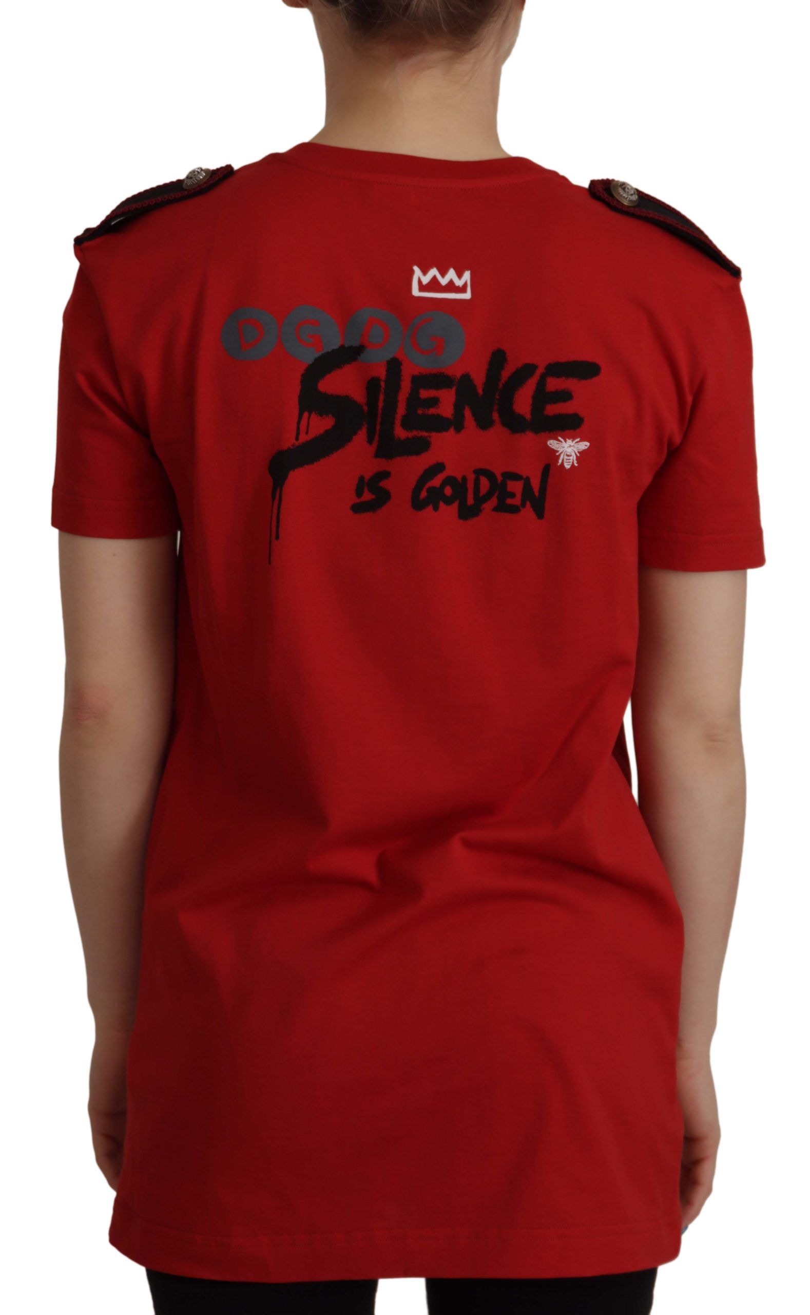Dolce &amp; Gabbana Camiseta roja con cuello redondo Amor Vincit Omnia