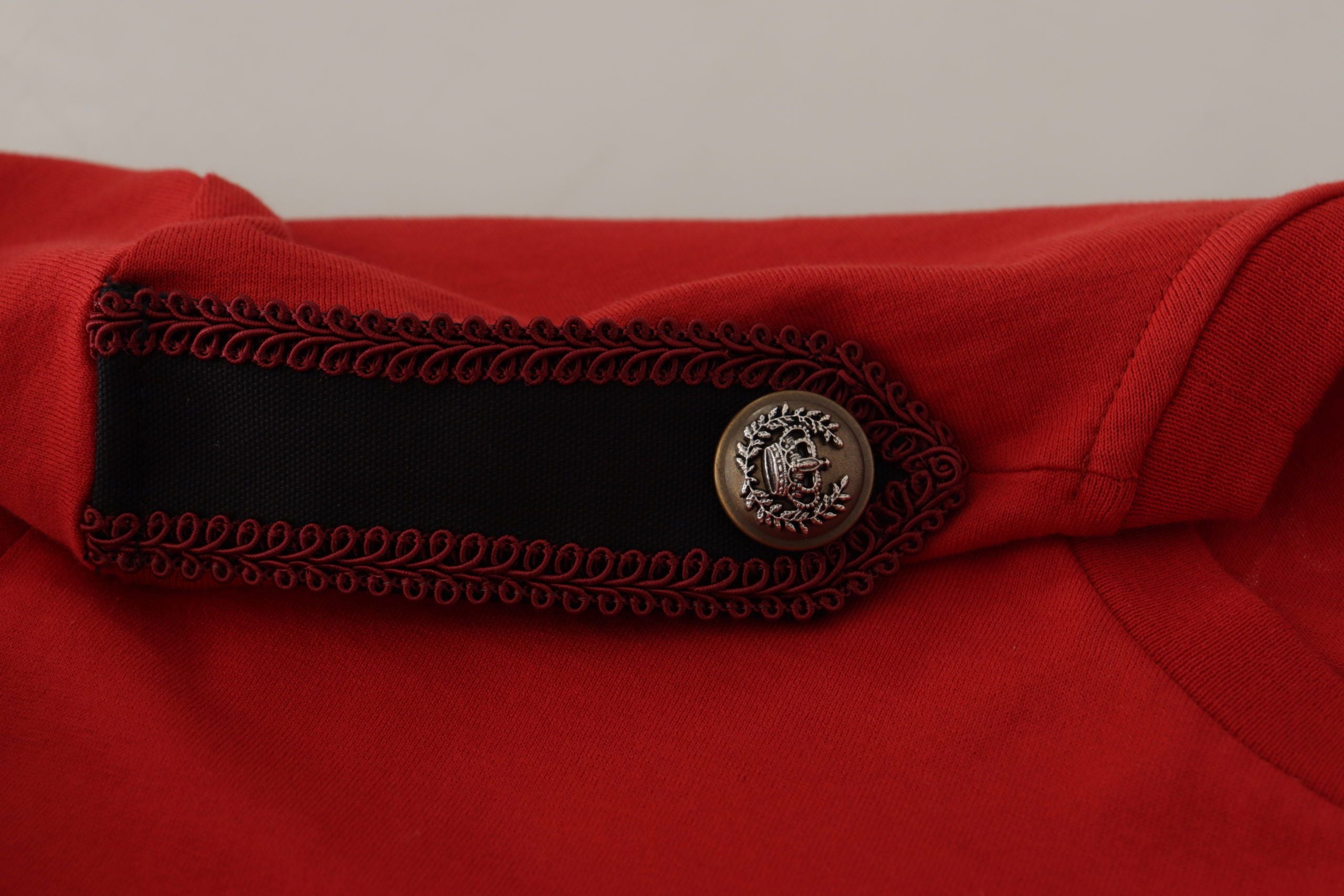 Dolce &amp; Gabbana Camiseta roja con cuello redondo Amor Vincit Omnia