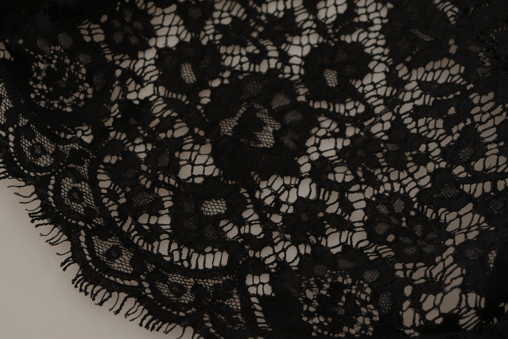 Blusa Sicily de encaje floral negra de Dolce &amp; Gabbana