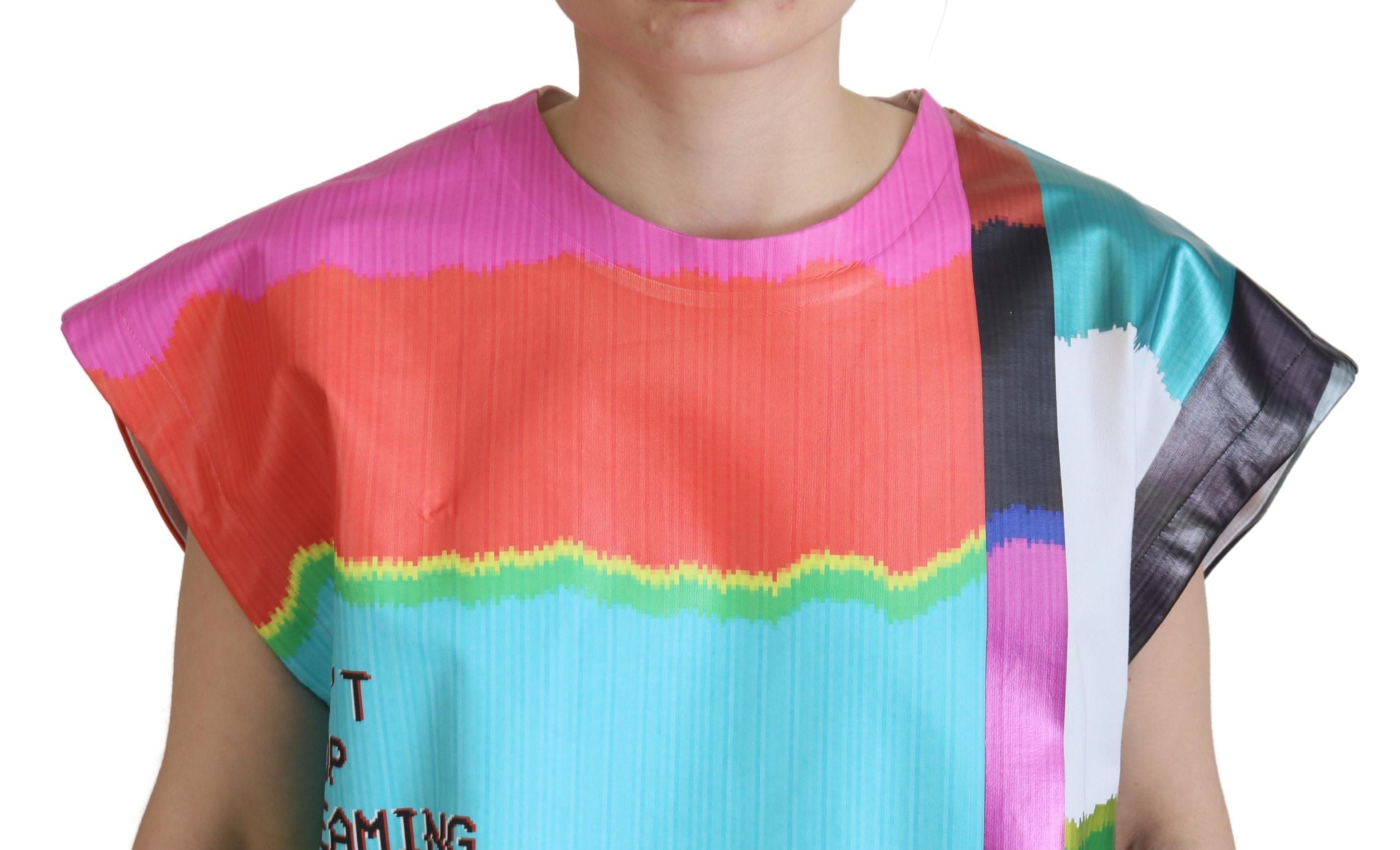 Blusa de algodón con estampado de televisión multicolor de Dolce &amp; Gabbana