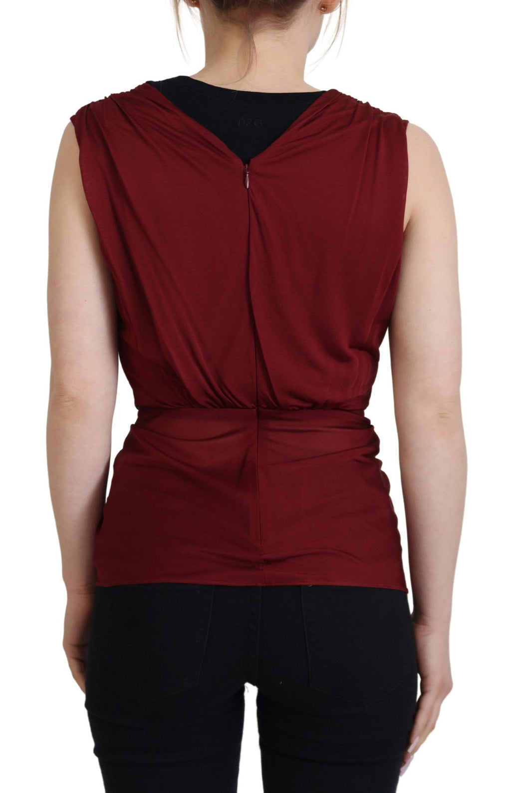 Blusa de seda elástica burdeos de Dolce &amp; Gabbana