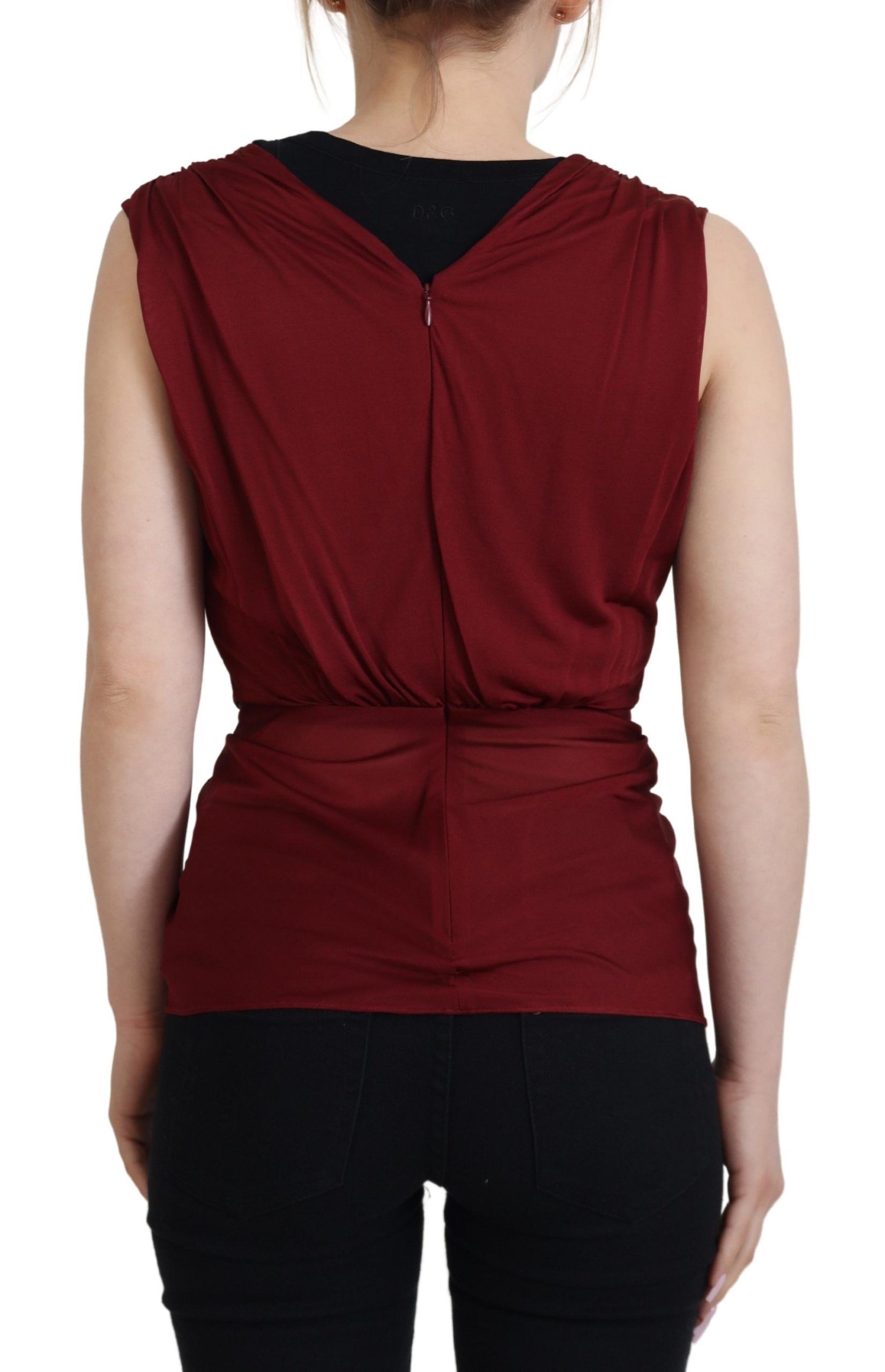 Blusa de seda elástica burdeos de Dolce &amp; Gabbana
