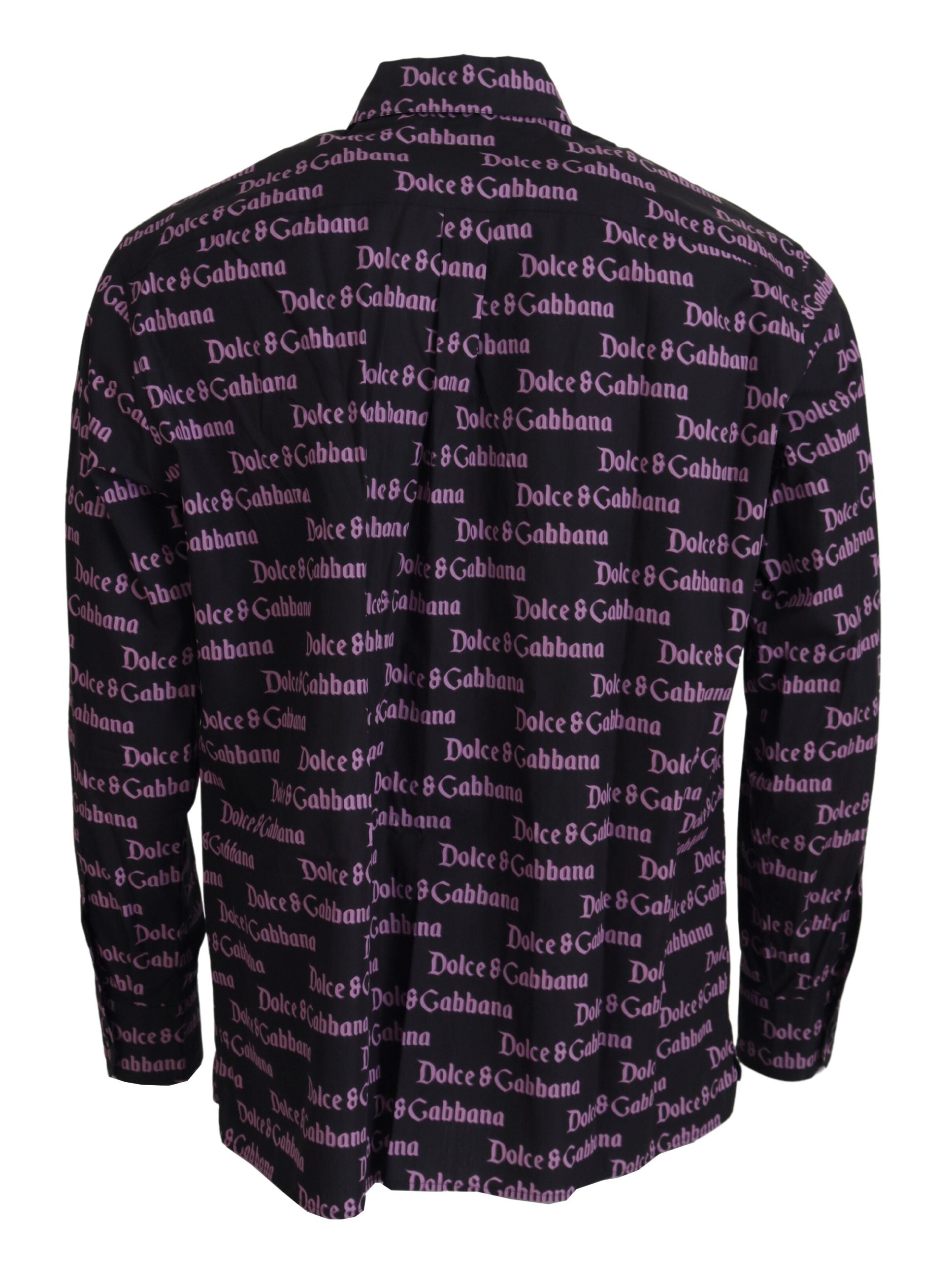 Camisa formal ajustada con logo morado y negro de Dolce &amp; Gabbana