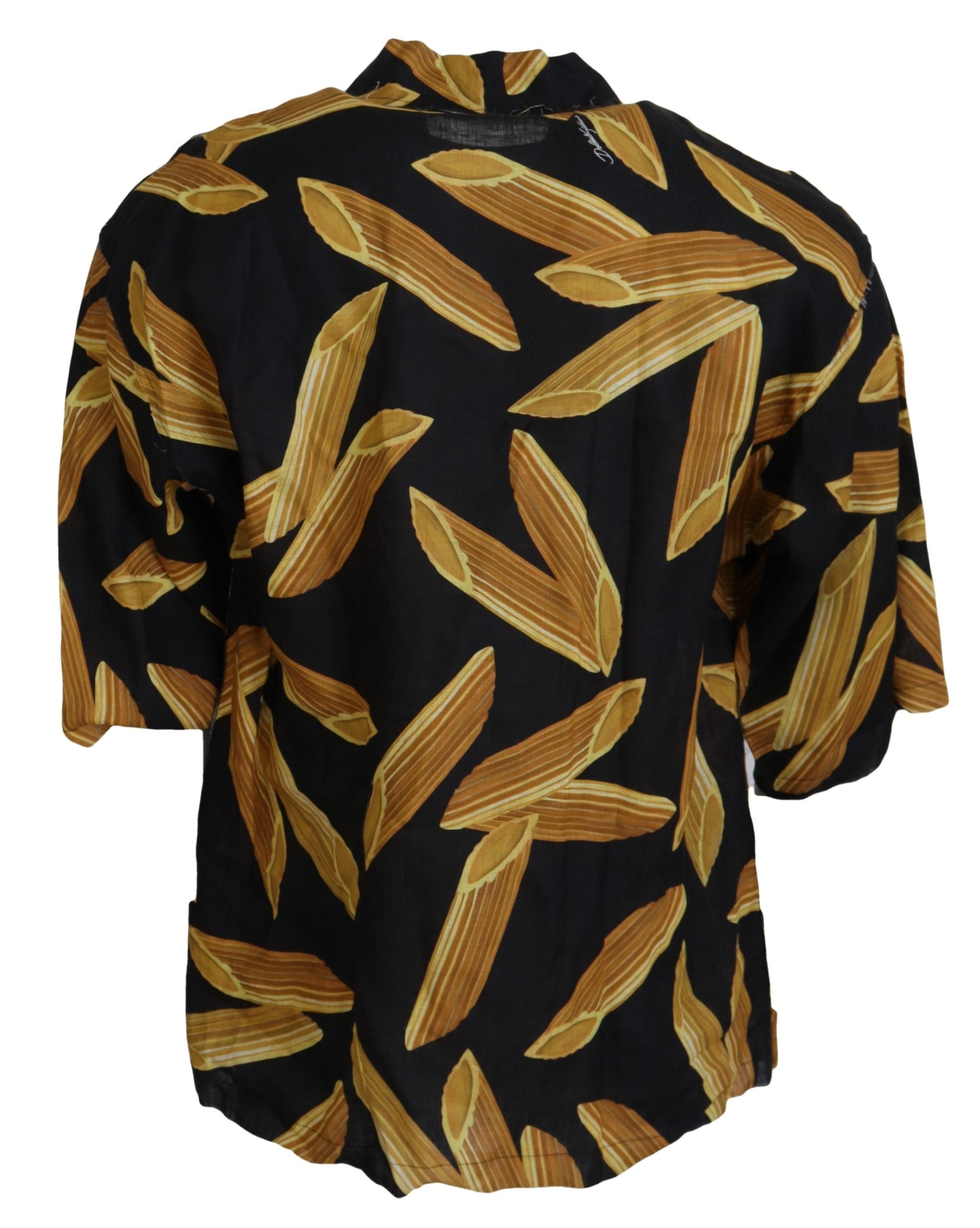 Camisa informal de lino Penne Rigate negra de Dolce &amp; Gabbana