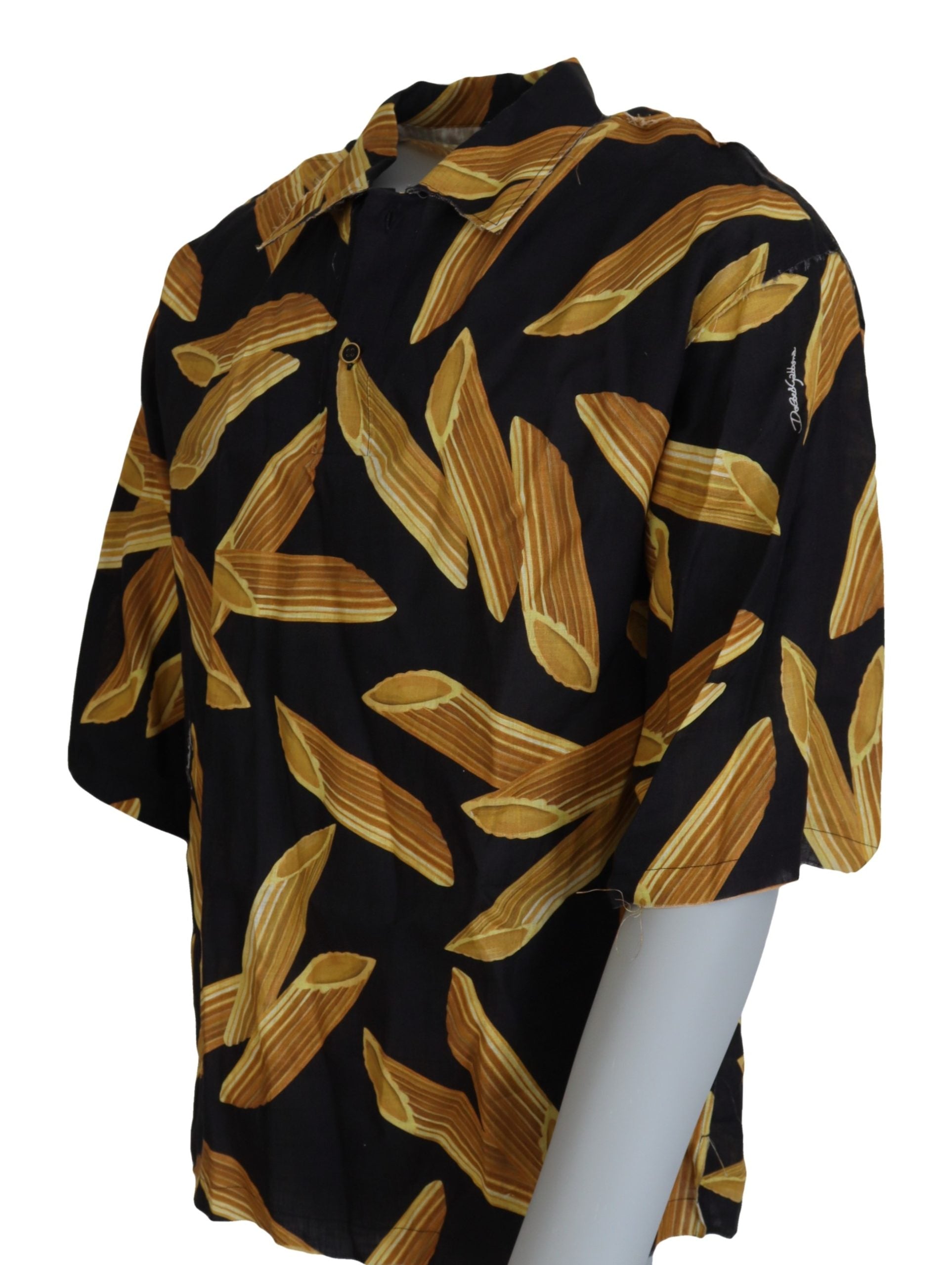 Camisa informal de lino Penne Rigate negra de Dolce &amp; Gabbana